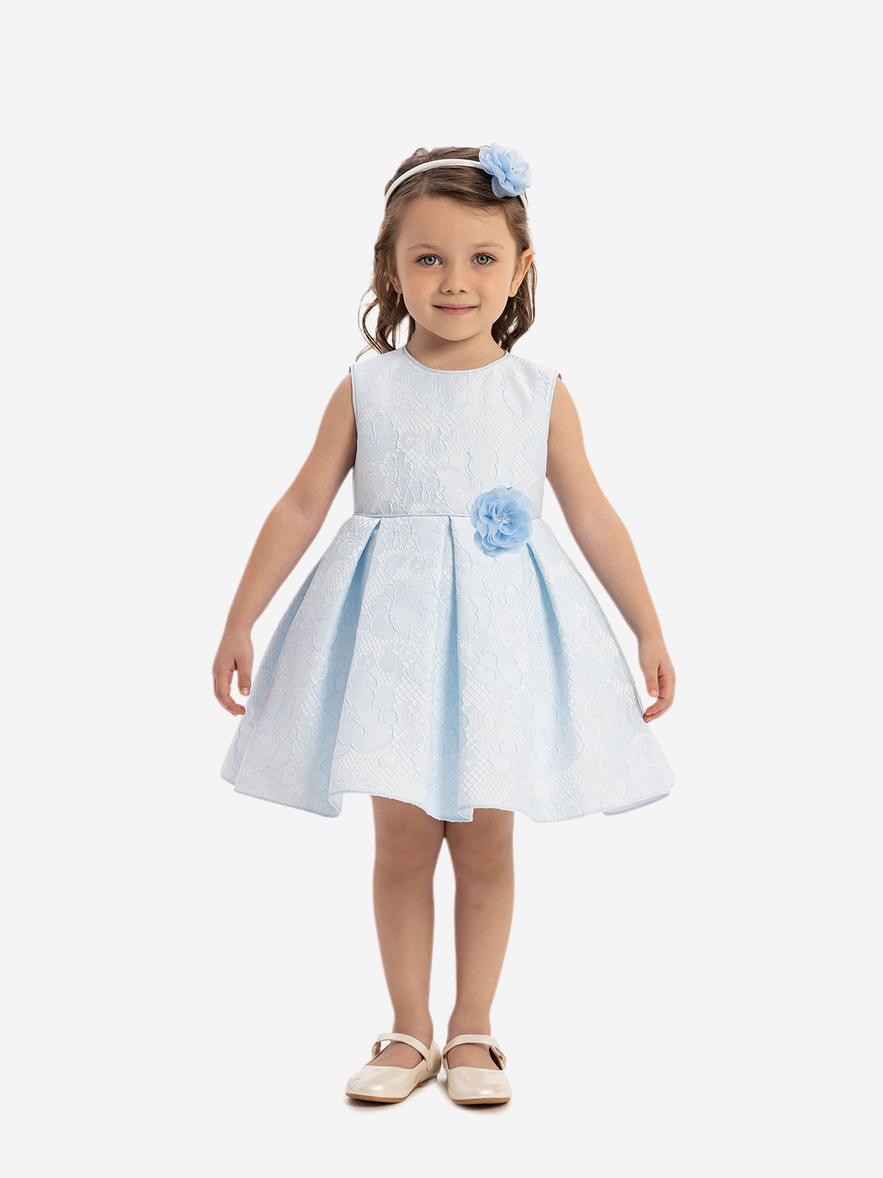 Dress & Fleur Baby Girls Flower Dress in Blue 12 Mths Dress & Fleur Baby Girls Flower Dress in Blue 12 Mths