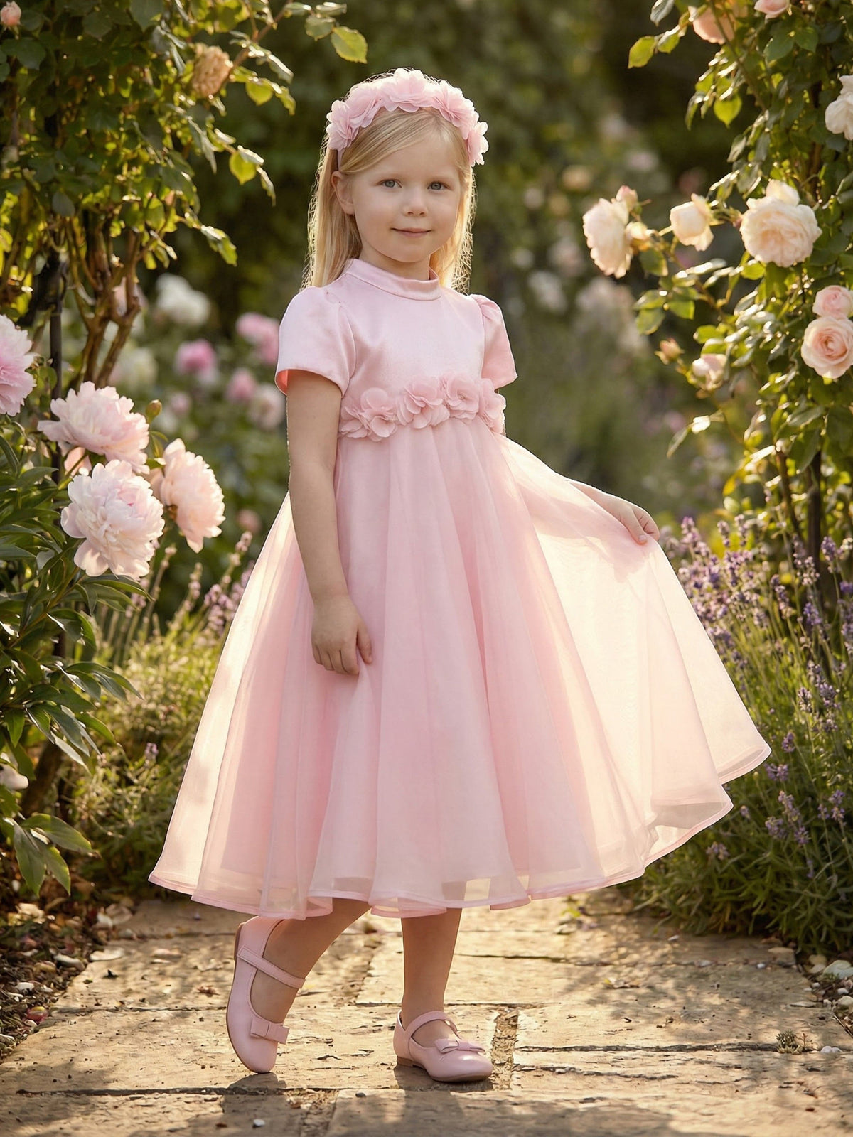 girls chiffon dress & Fleur Flower Dress in Pink 3 Yrs Size:34-35 BONSALE Casual Midi Dresses | Size Length Chest Small