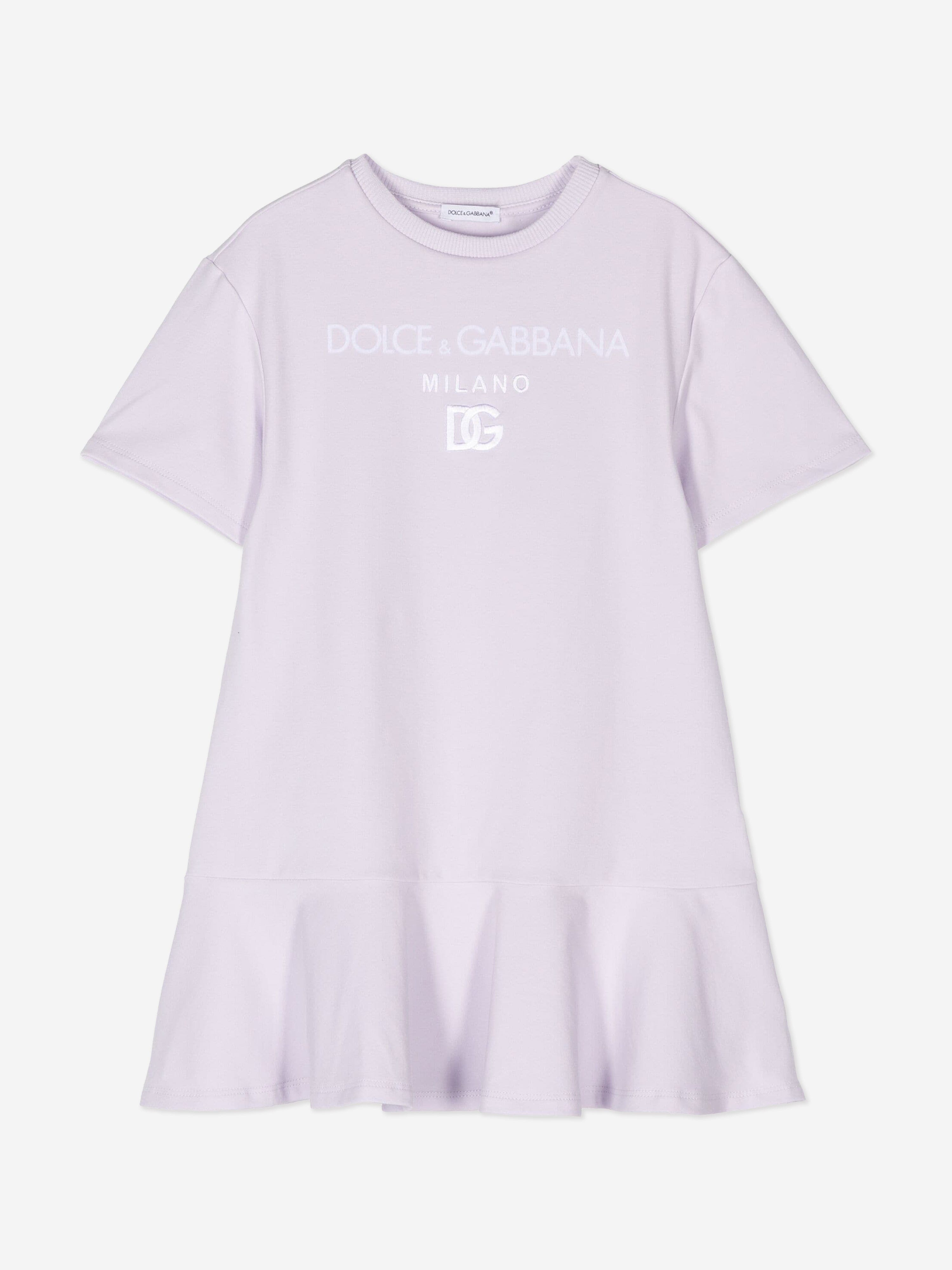 dolce and gabbana t shirt dress Buy Dolce & Gabbana Black Logo-print T-shirt Dress in Cotton For Girls Online