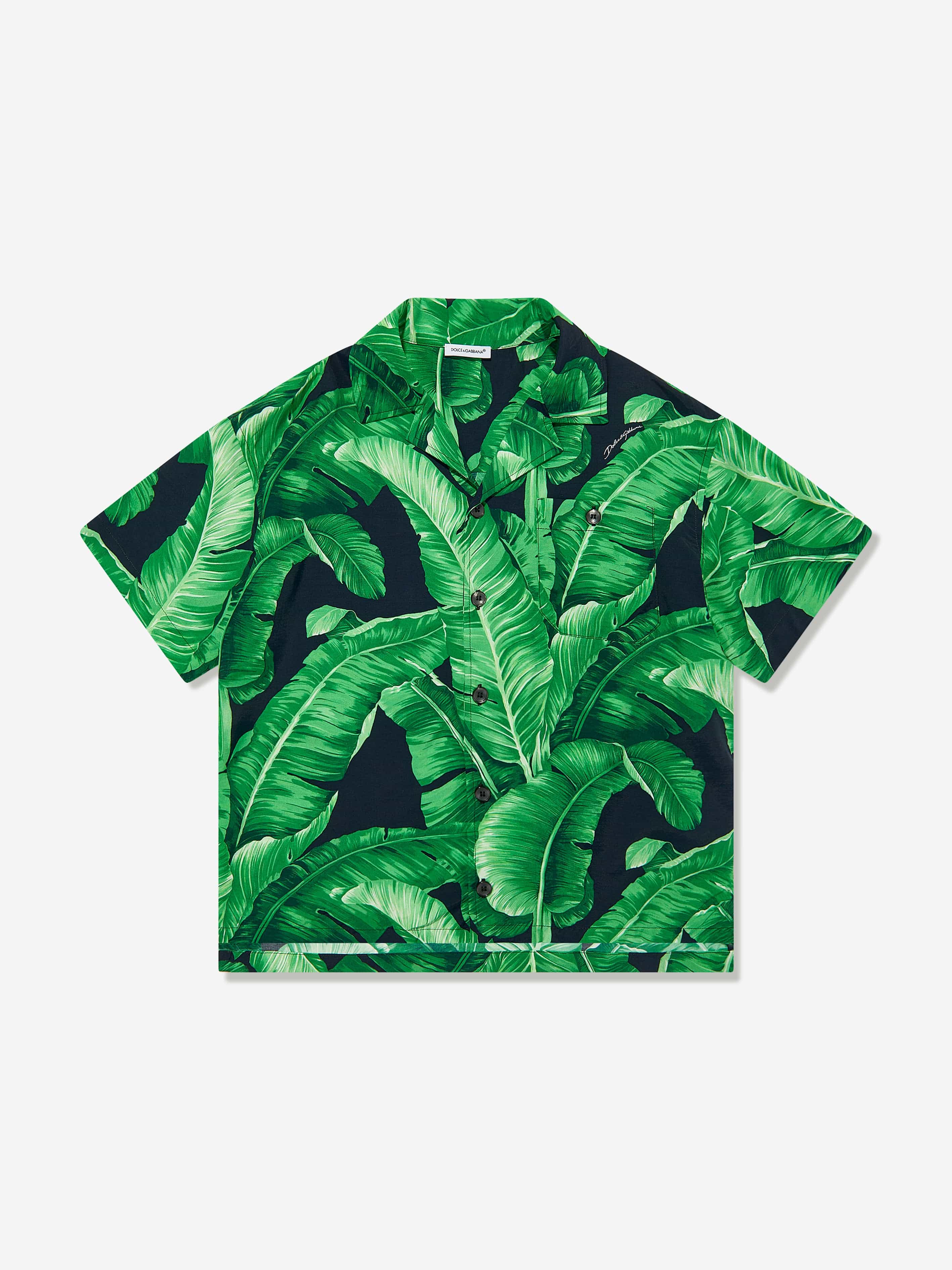 Dolce & Gabbana Boys Banana Leaf Shirt in Green | Childsplay Clothing