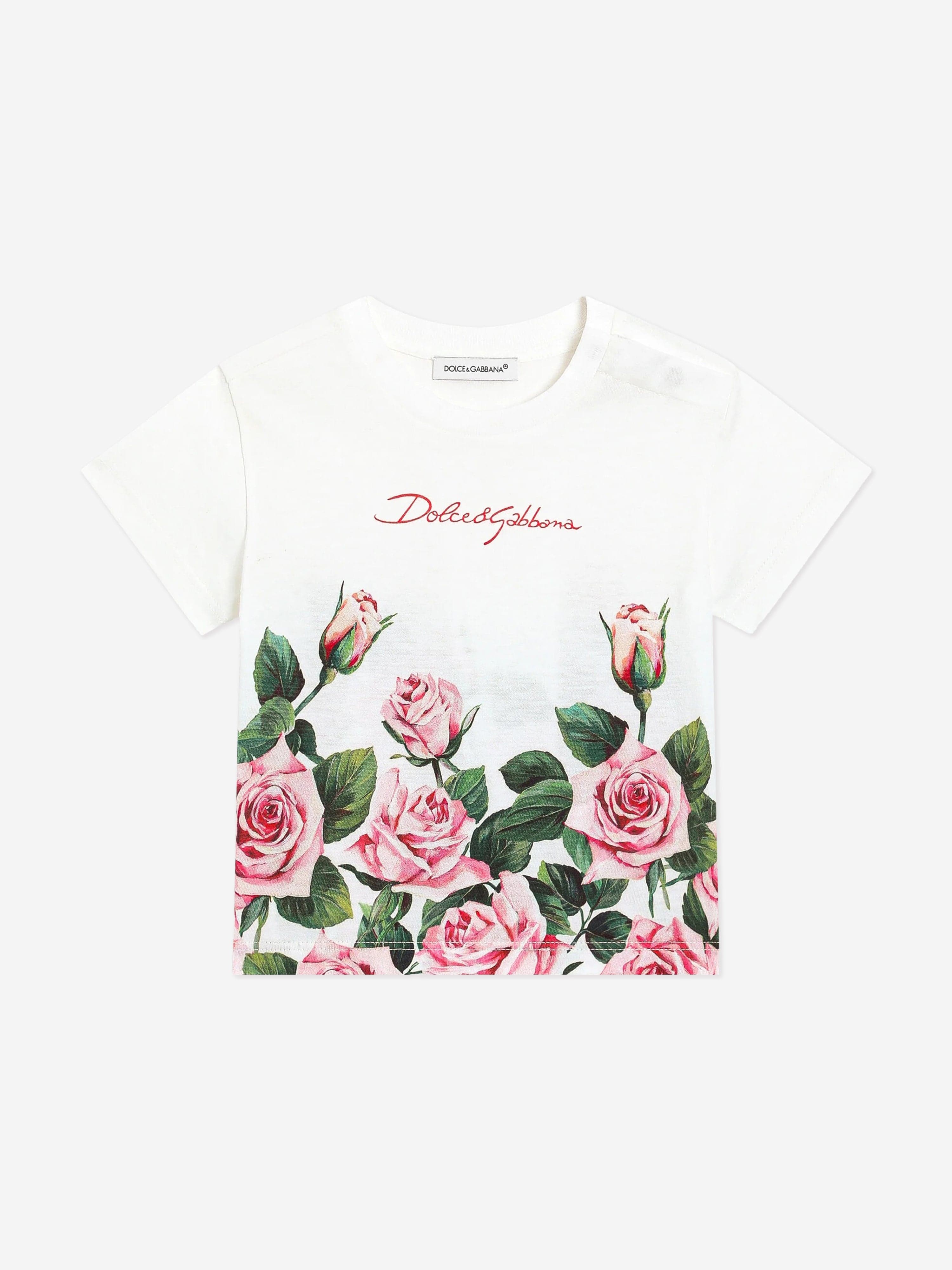 Junior Clothing Supply And Demand Rose T Shirt Dolce Gabbana Kids
