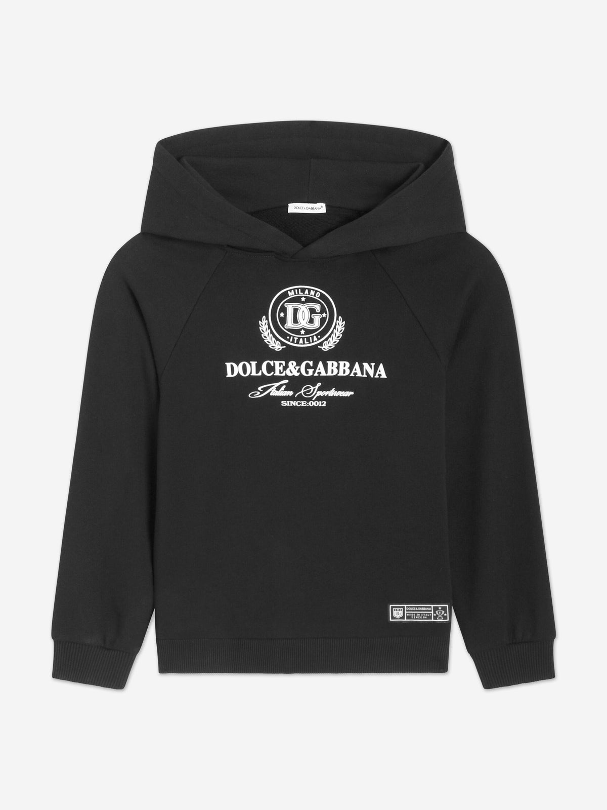 Dolce & Gabbana Boys Flock Logo Hoodie in Black | Childsplay Clothing