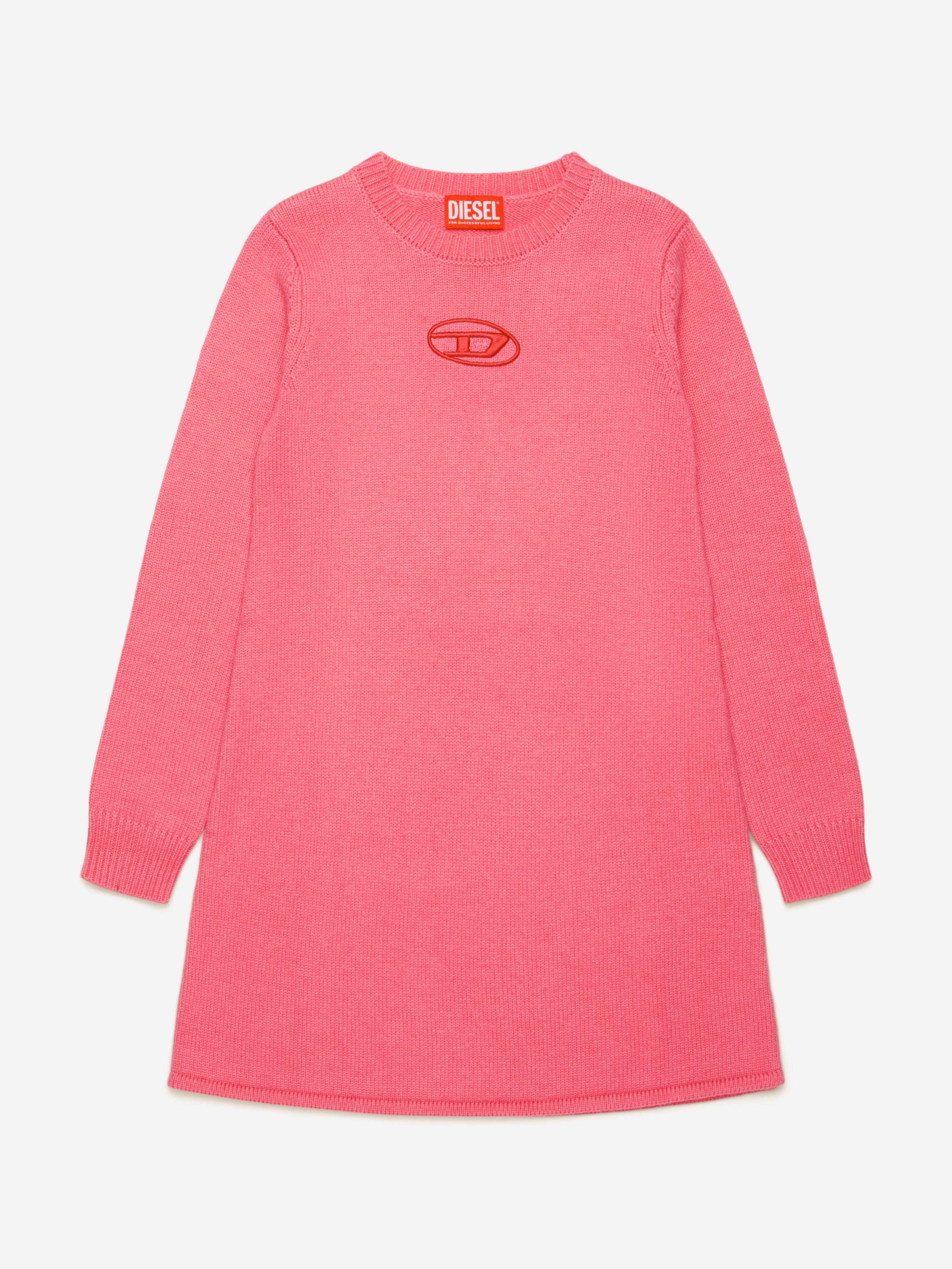 strapless open back dress Diesel Girls Oval D Sweater Dress in Pink