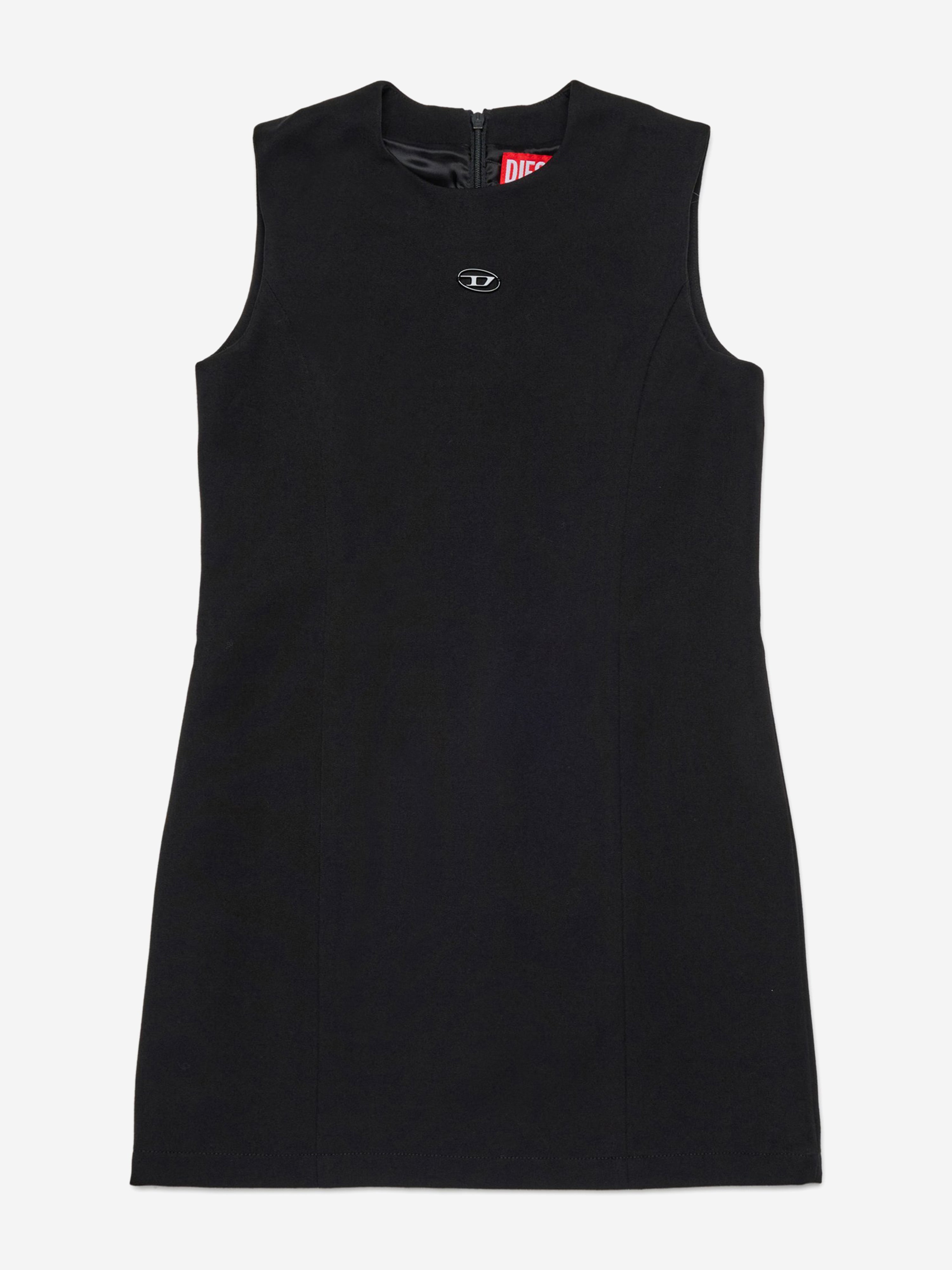 Diesel Girls Sleeveless Logo Dress in Black Diesel Girls Sleeveless Logo Dress in Black