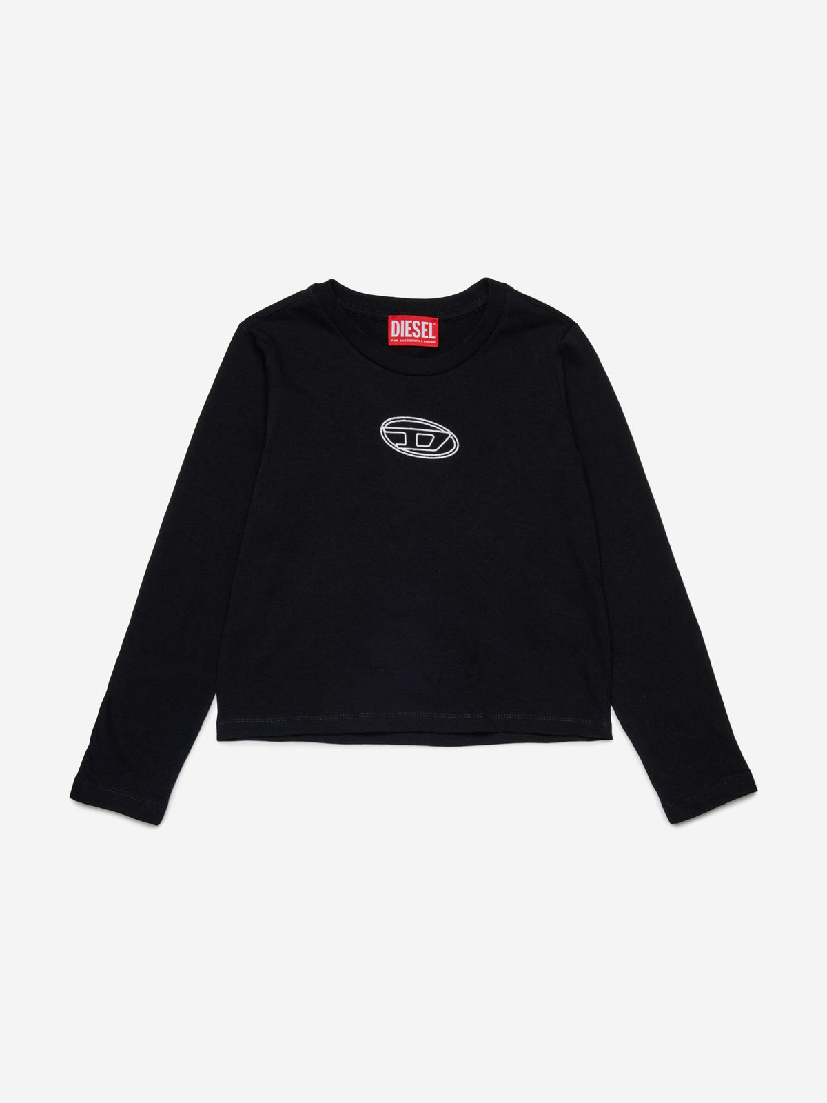 Diesel Girls Long Sleeve Logo T-Shirt in Black | Childsplay Clothing