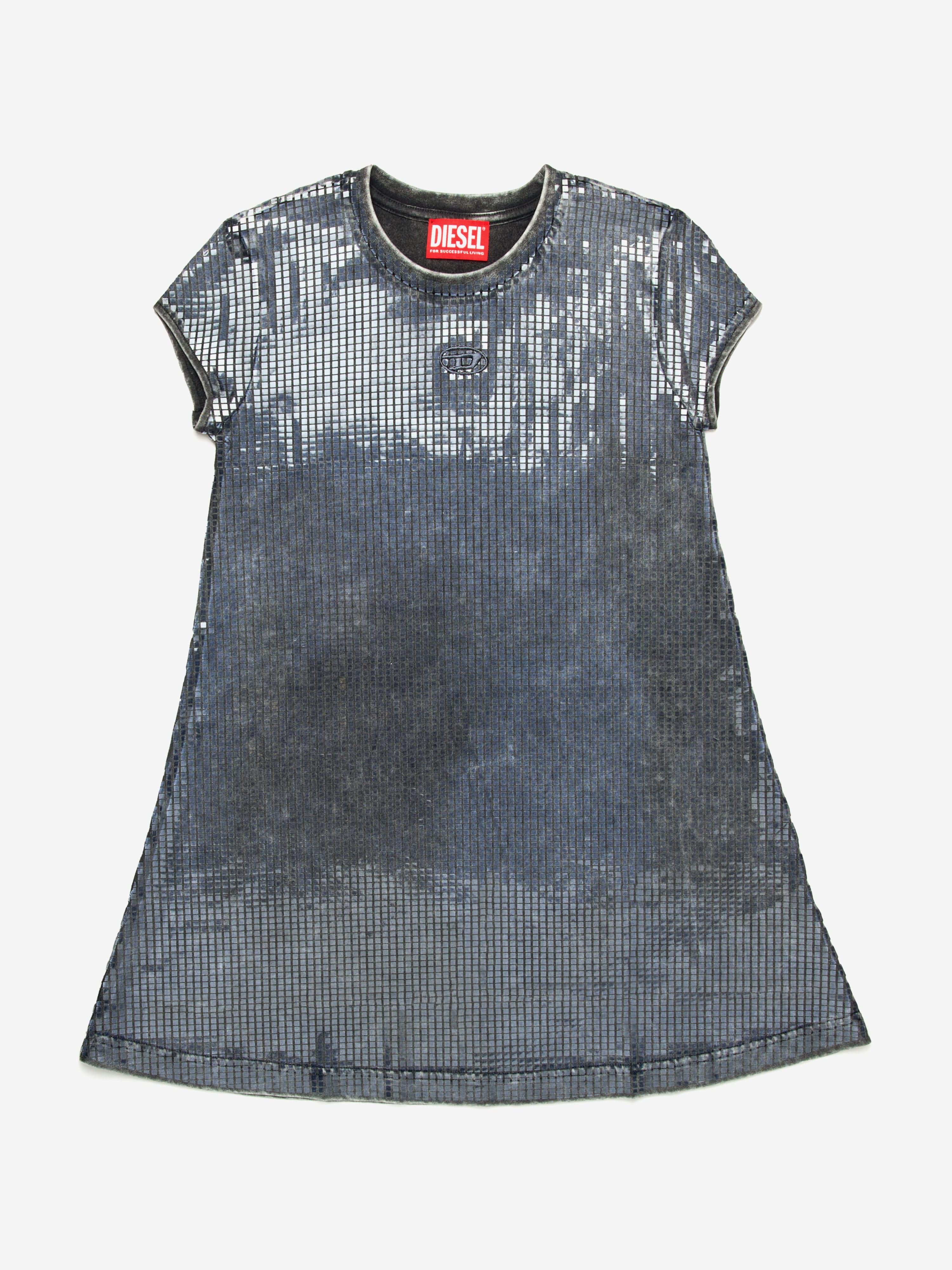 Diesel Girls Sequin Effect T-Shirt Dress in Black Diesel Girls Sequin Effect T-Shirt Dress in Black