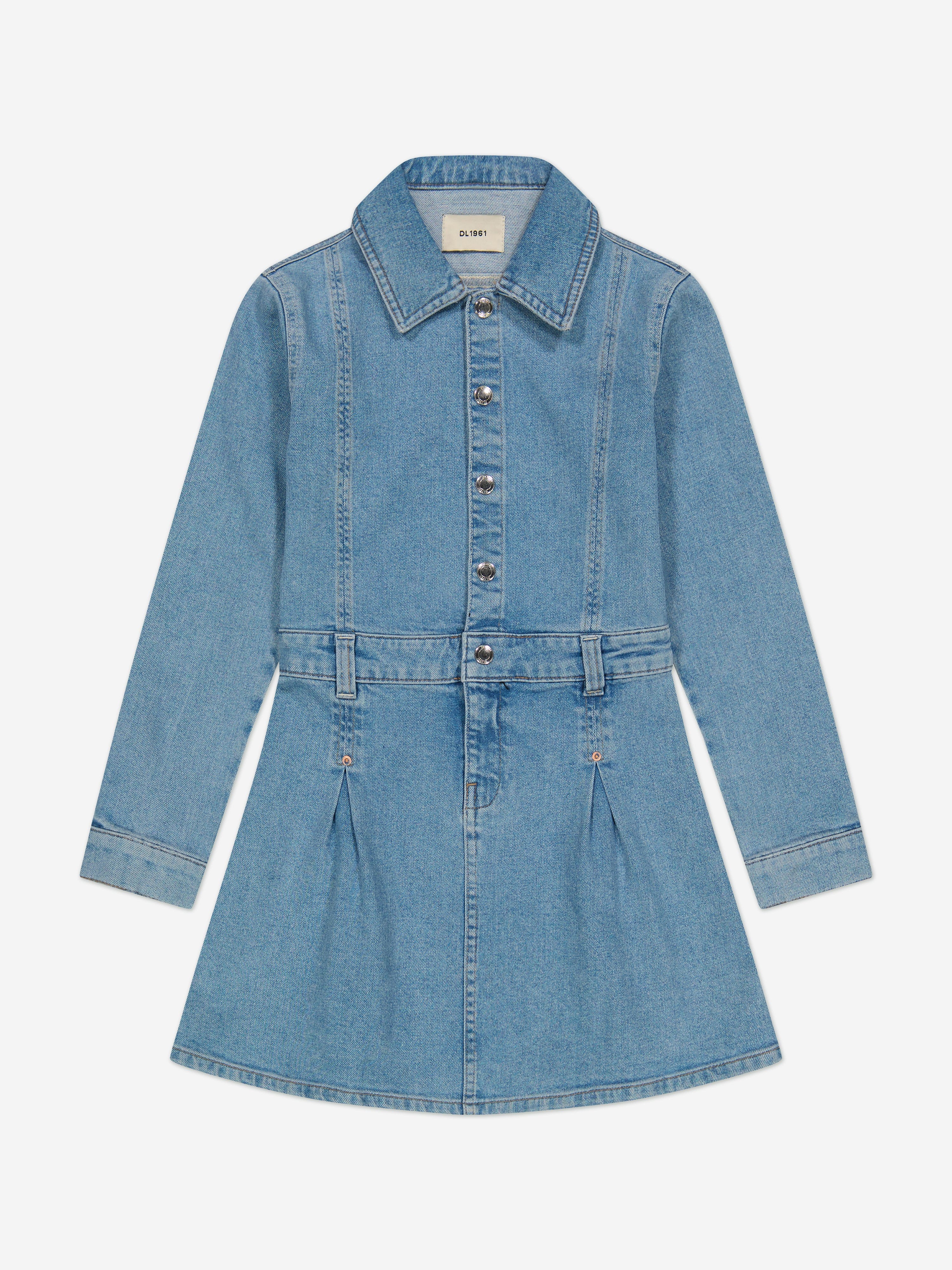 chinese dress ladies DL1961 Girls Manning Denim Dress in Blue