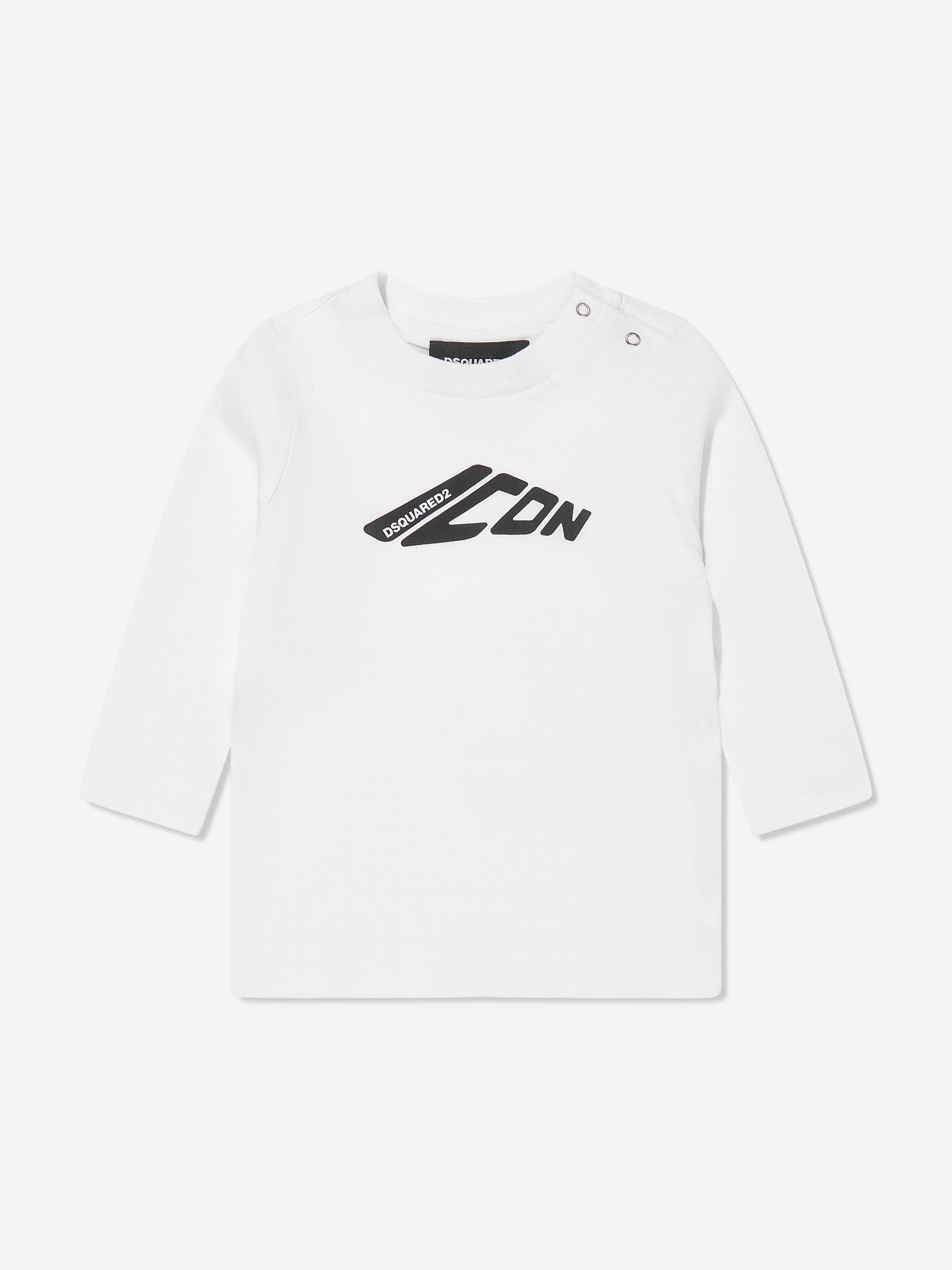 Dsquared2 Kids Dsquared2 Baby Long Sleeve Icon T-Shirt in White 