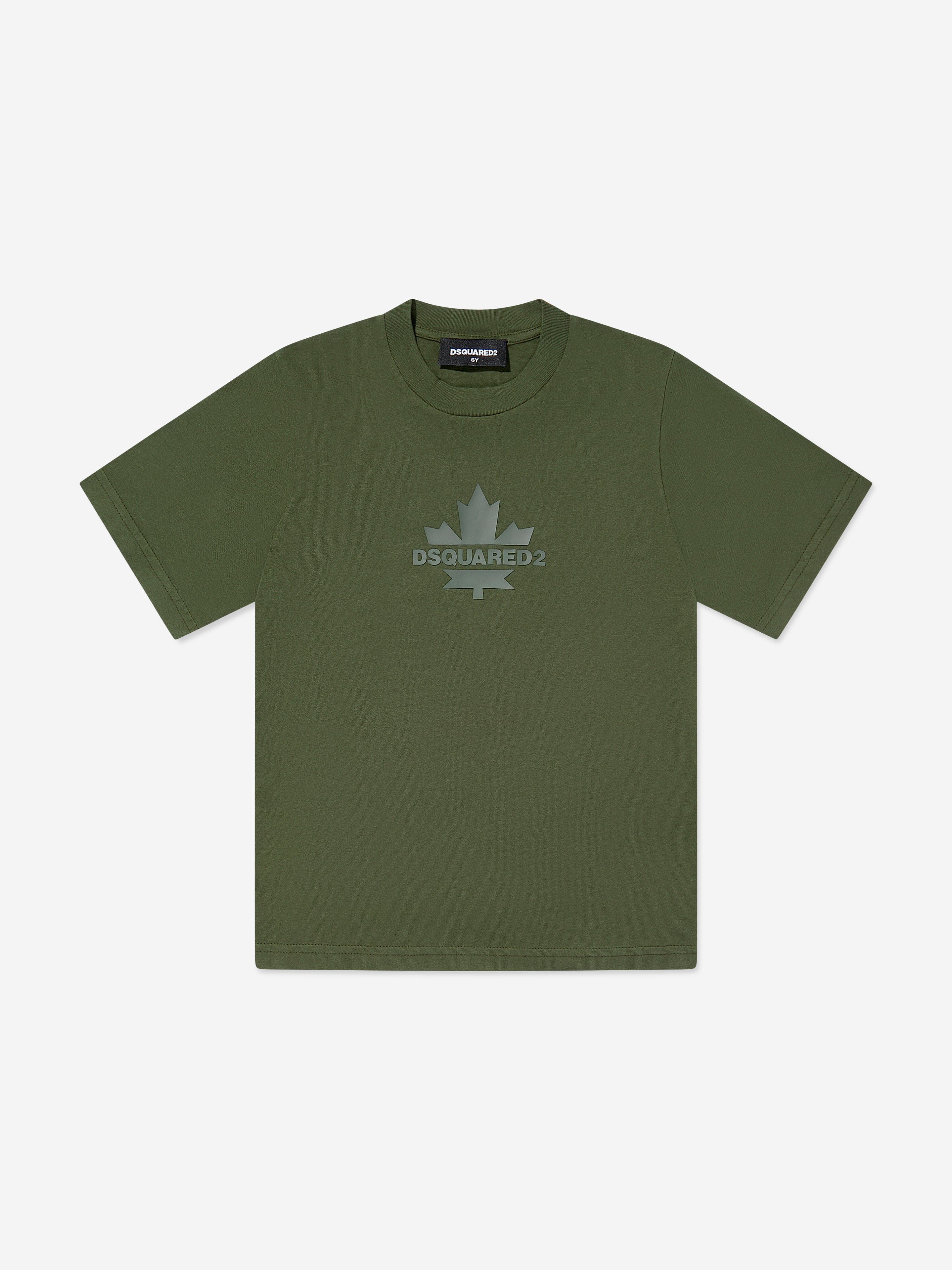 Dsquared2 Kids Dsquared2 Kids Maple Leaf Logo T-Shirt in Green