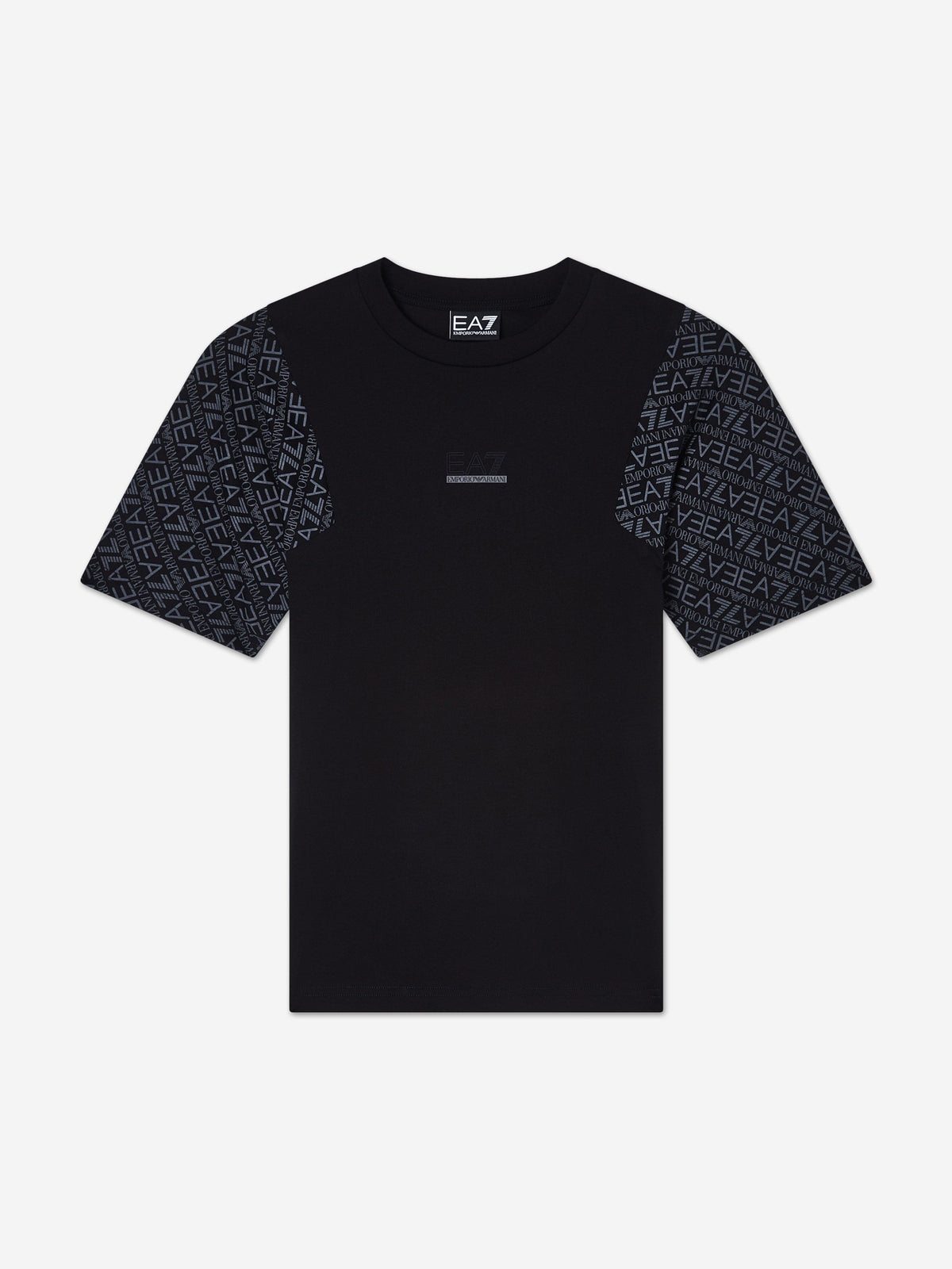 EA7 Emporio Armani Boys Monogram Logo T-Shirt in Black 