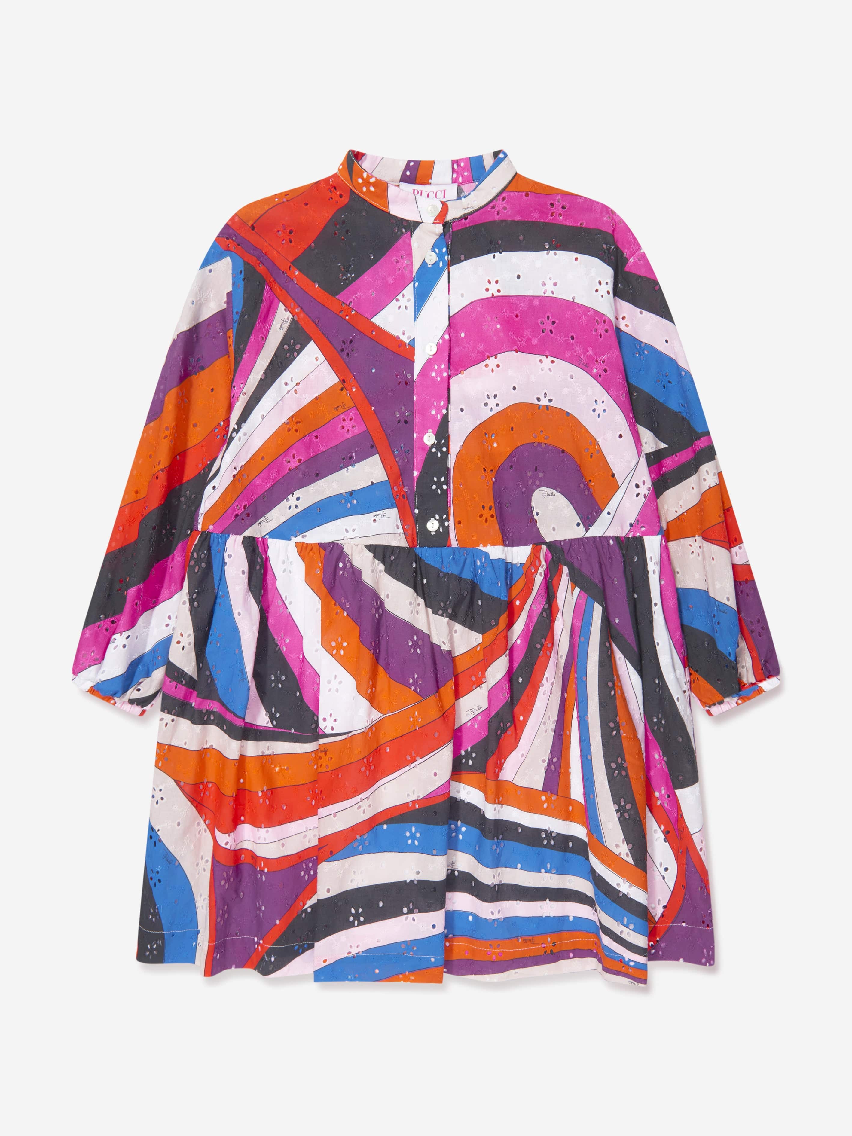 PUCCI Girls Iride Woven Dress in Multicolour