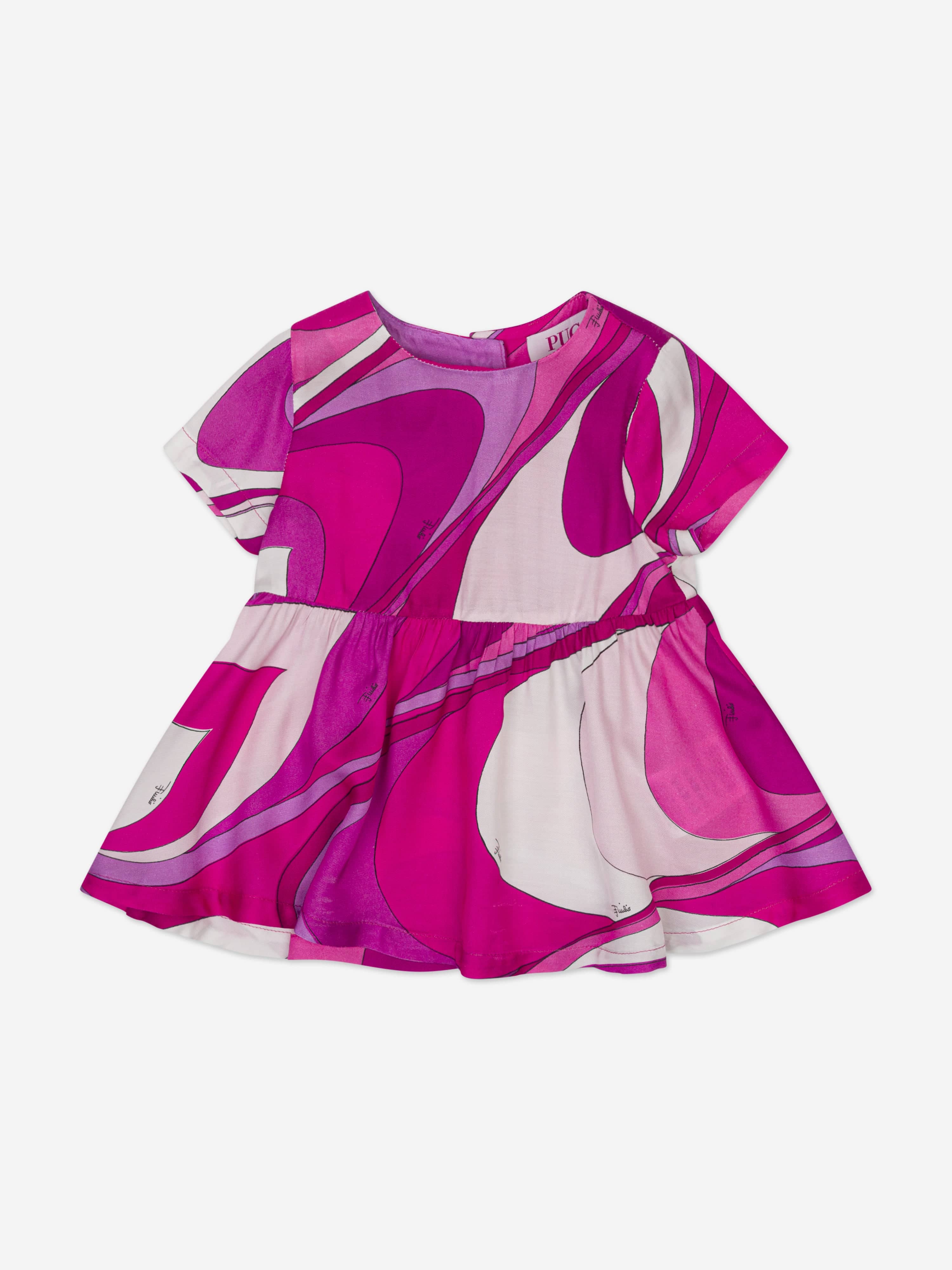 PUCCI Baby Girls Marmo Print Dress in Pink | Childsplay Clothing PUCCI Baby Girls Marmo Print Dress in Pink | Childsplay Clothing