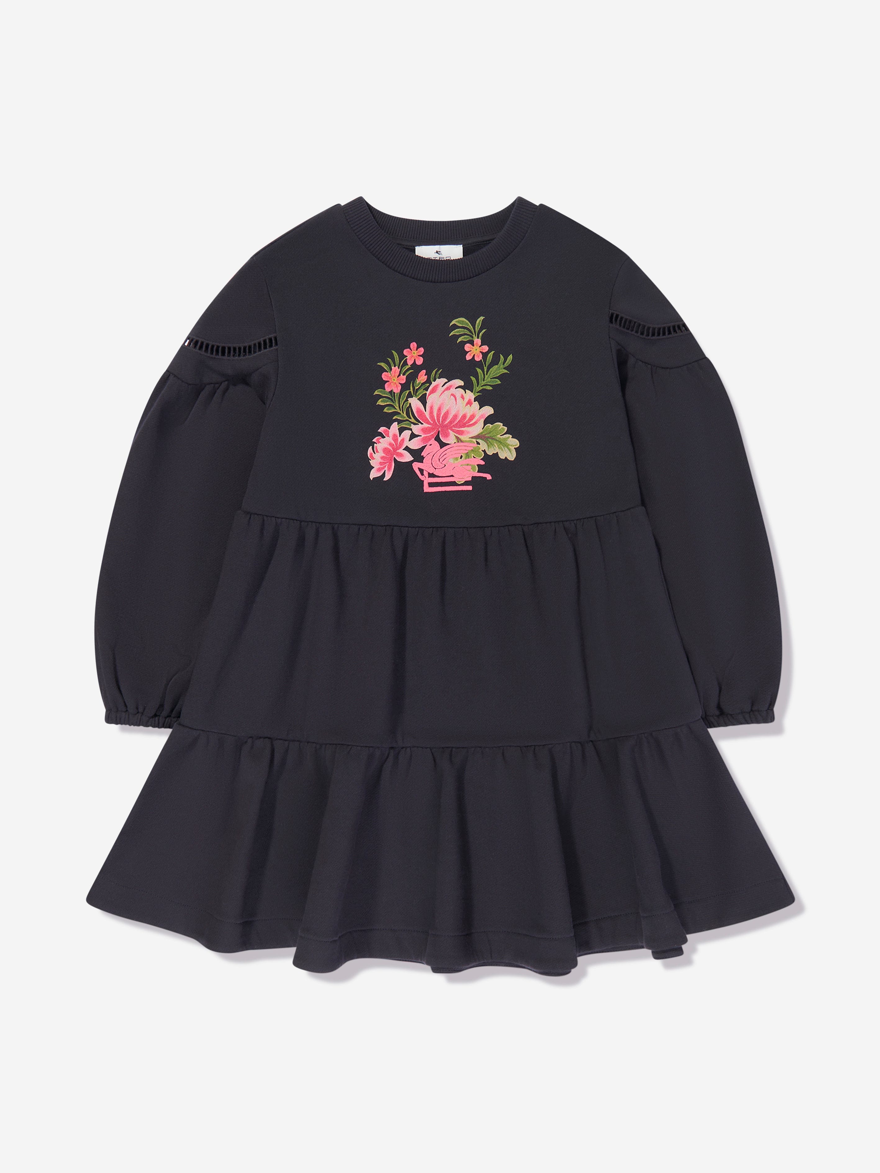 Etro Girls Flower Jersey Dress in Navy 12 Yrs