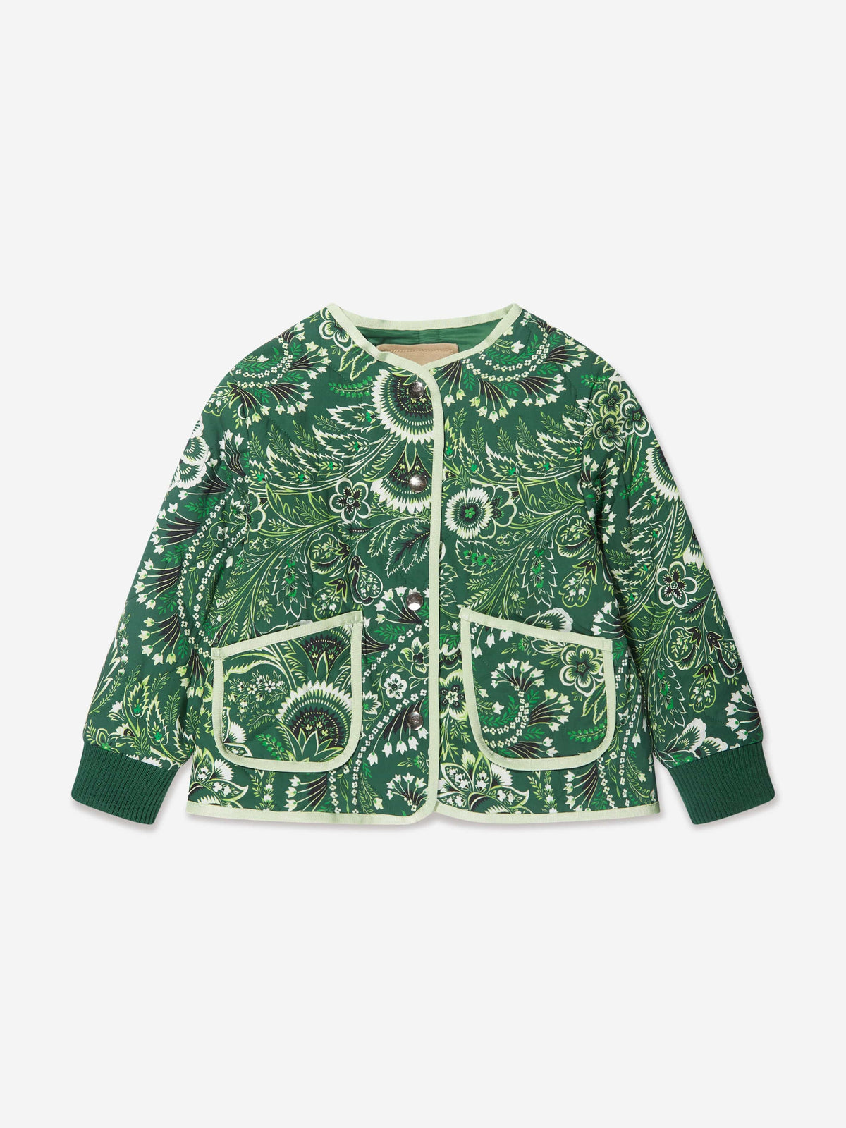 Etro Girls Floral Paisley Jacket in Green | Childsplay Clothing
