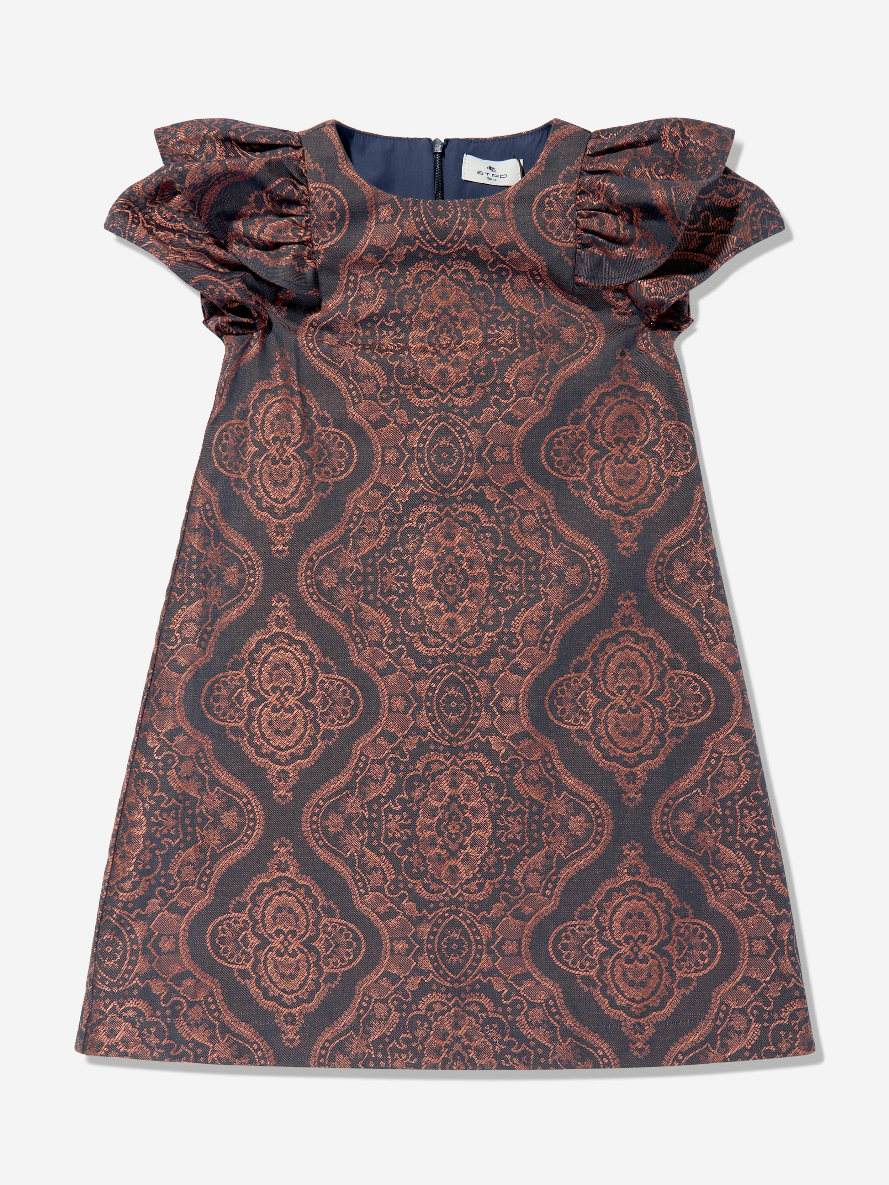 Etro Girls Jacquard Dress in Navy | Childsplay Clothing Etro Girls Jacquard Dress in Navy | Childsplay Clothing