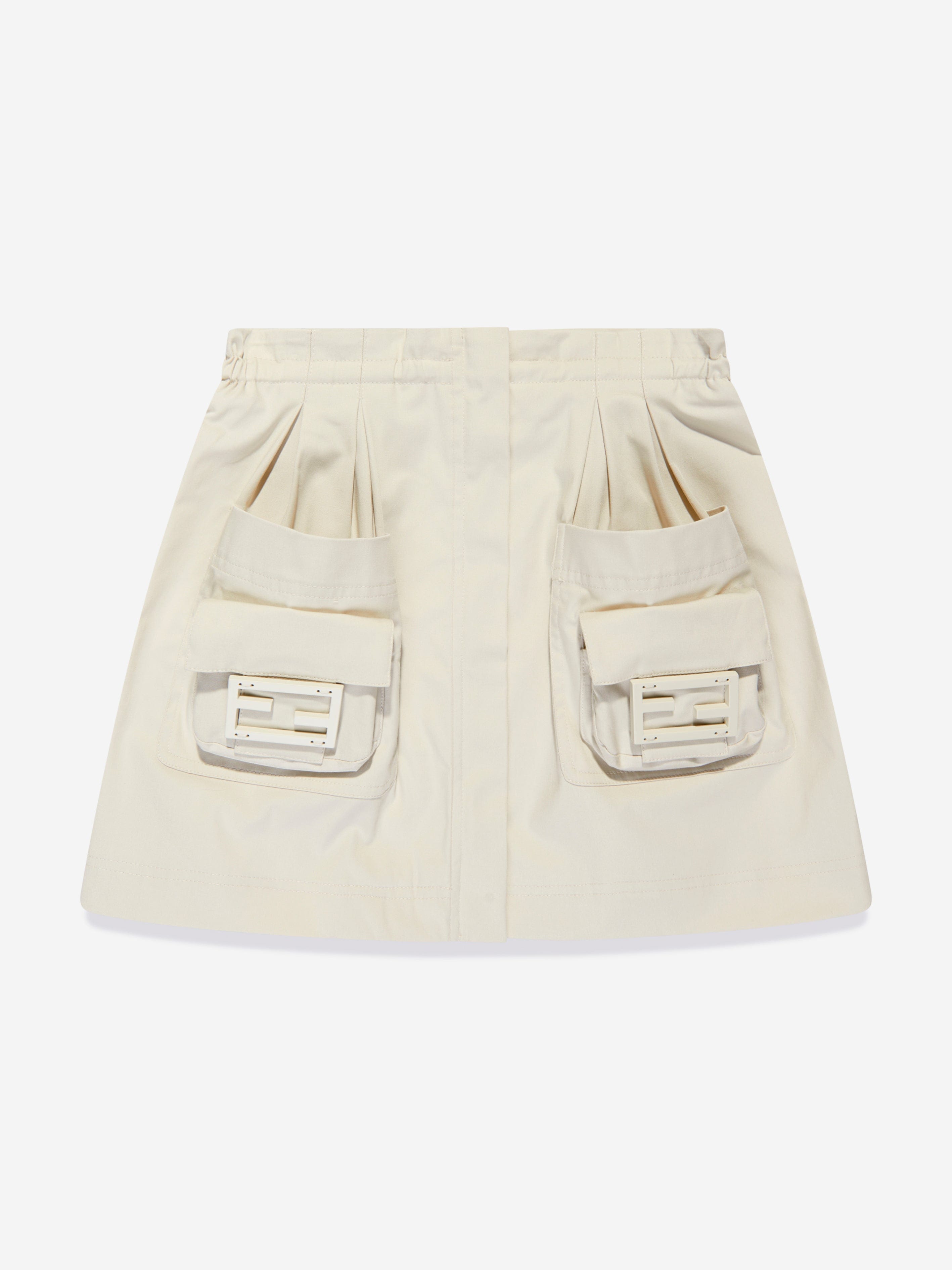 Fendi Kids Fendi Girls Cargo Pocket Skirt in Ivory | Childsplay