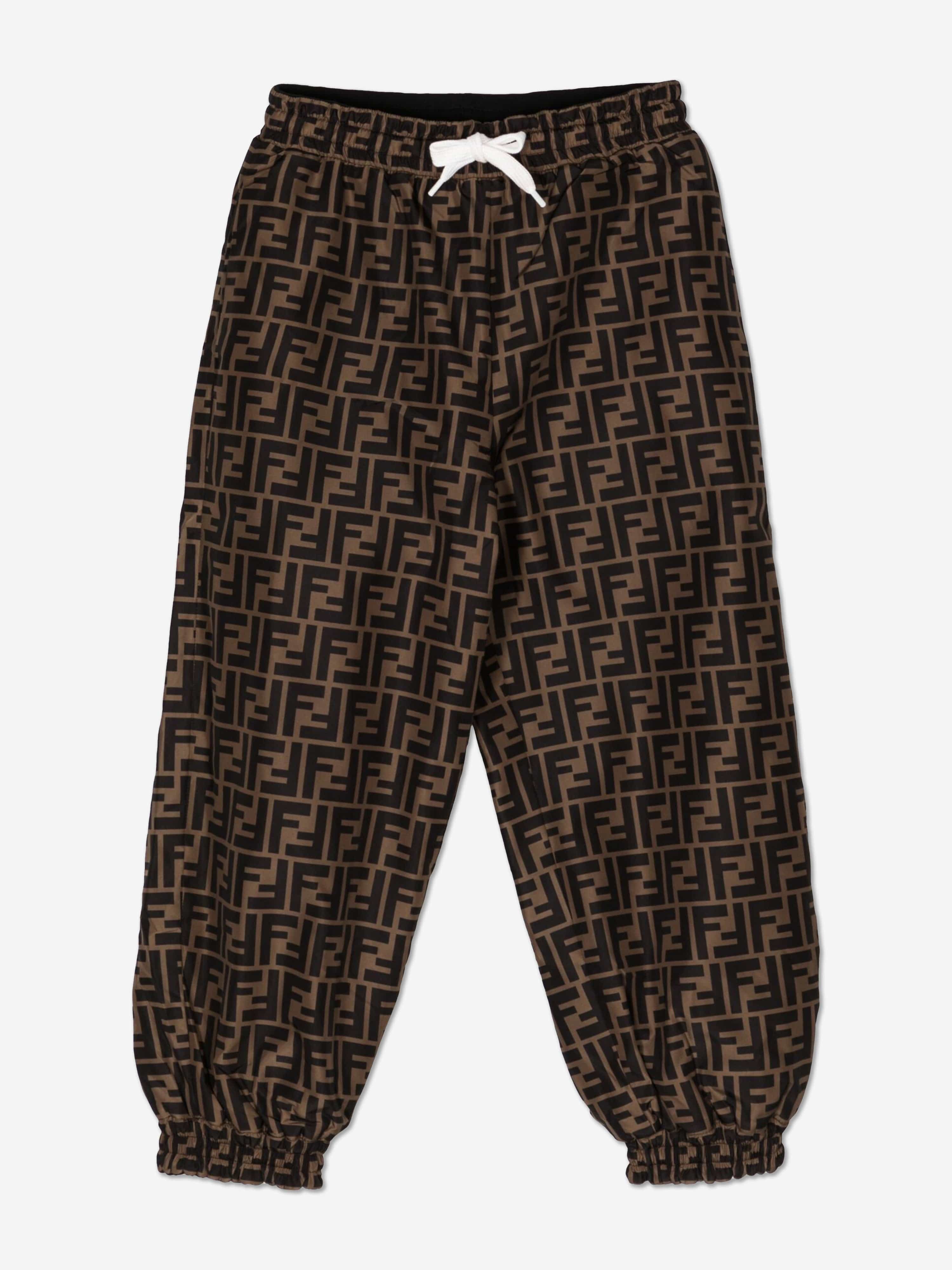 Fendi Kids FF Logo Joggers in Brown | Childsplay Clothing