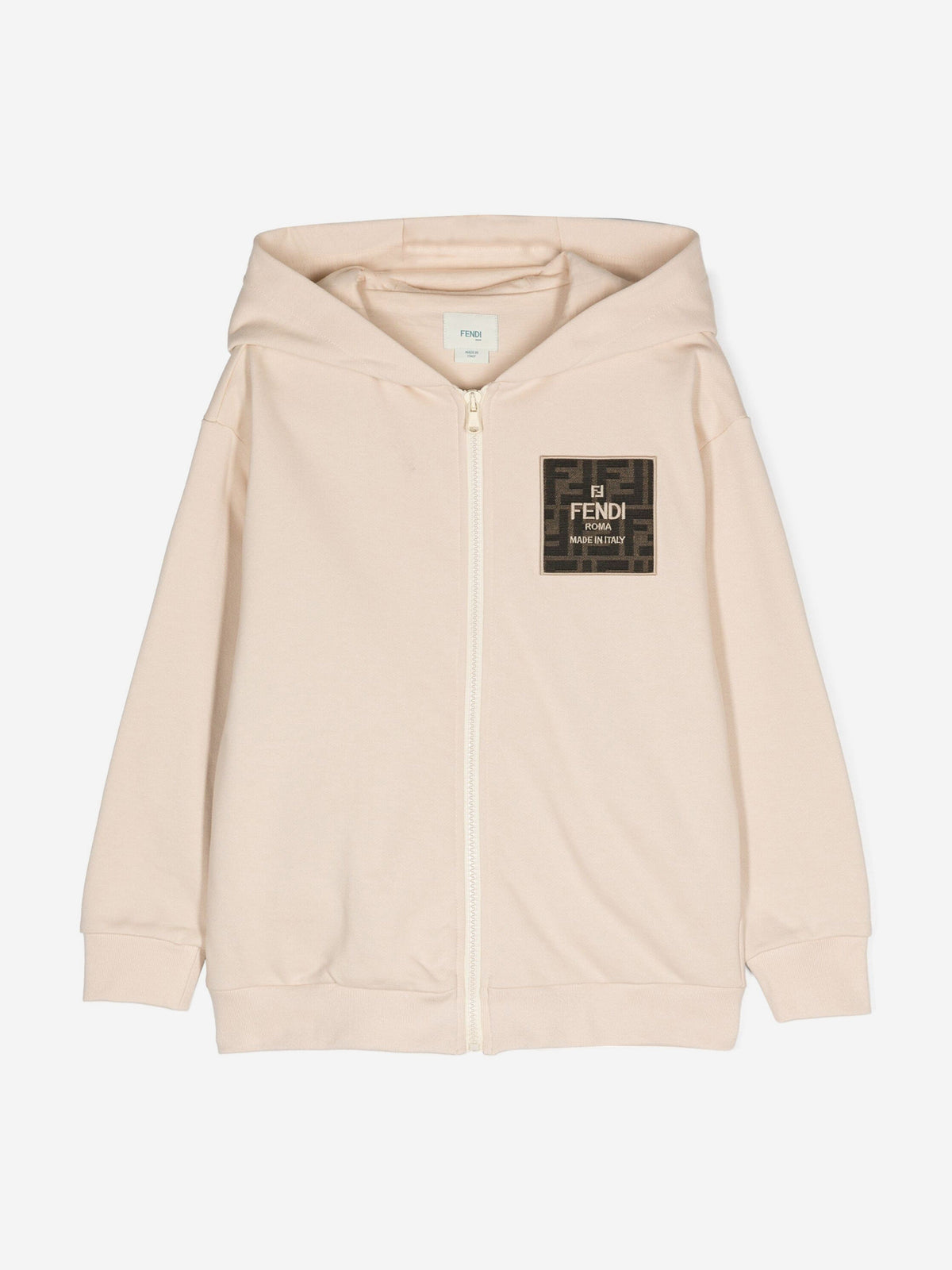 Fendi Kids Logo Zip Up Top in Beige | Childsplay Clothing
