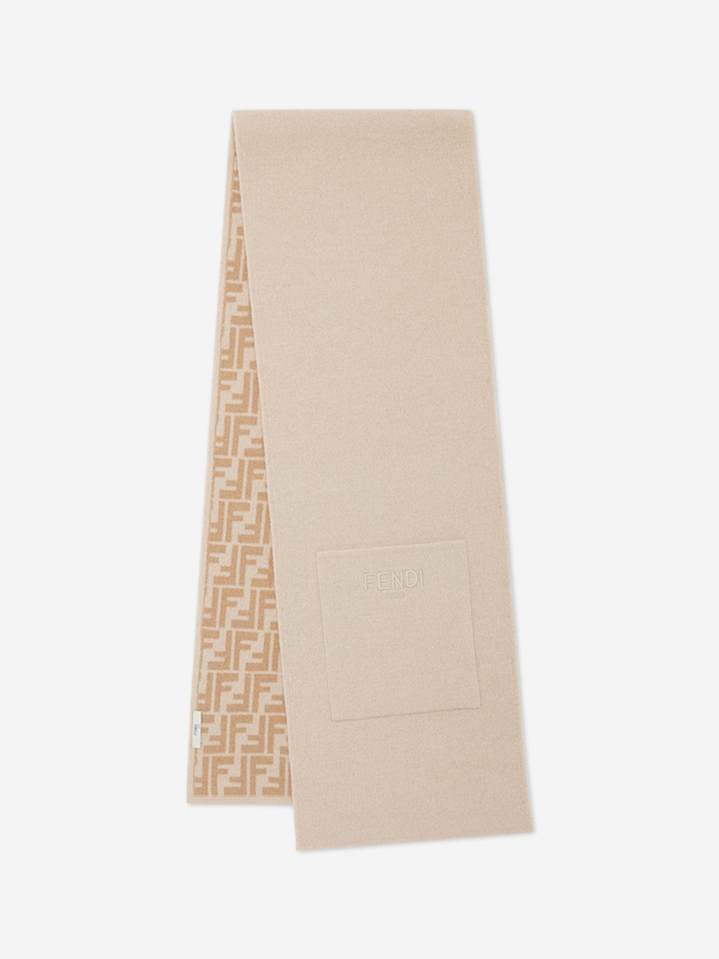 Fendi Kids Wool FF Reversible Scarf in Beige | Childsplay Clothing