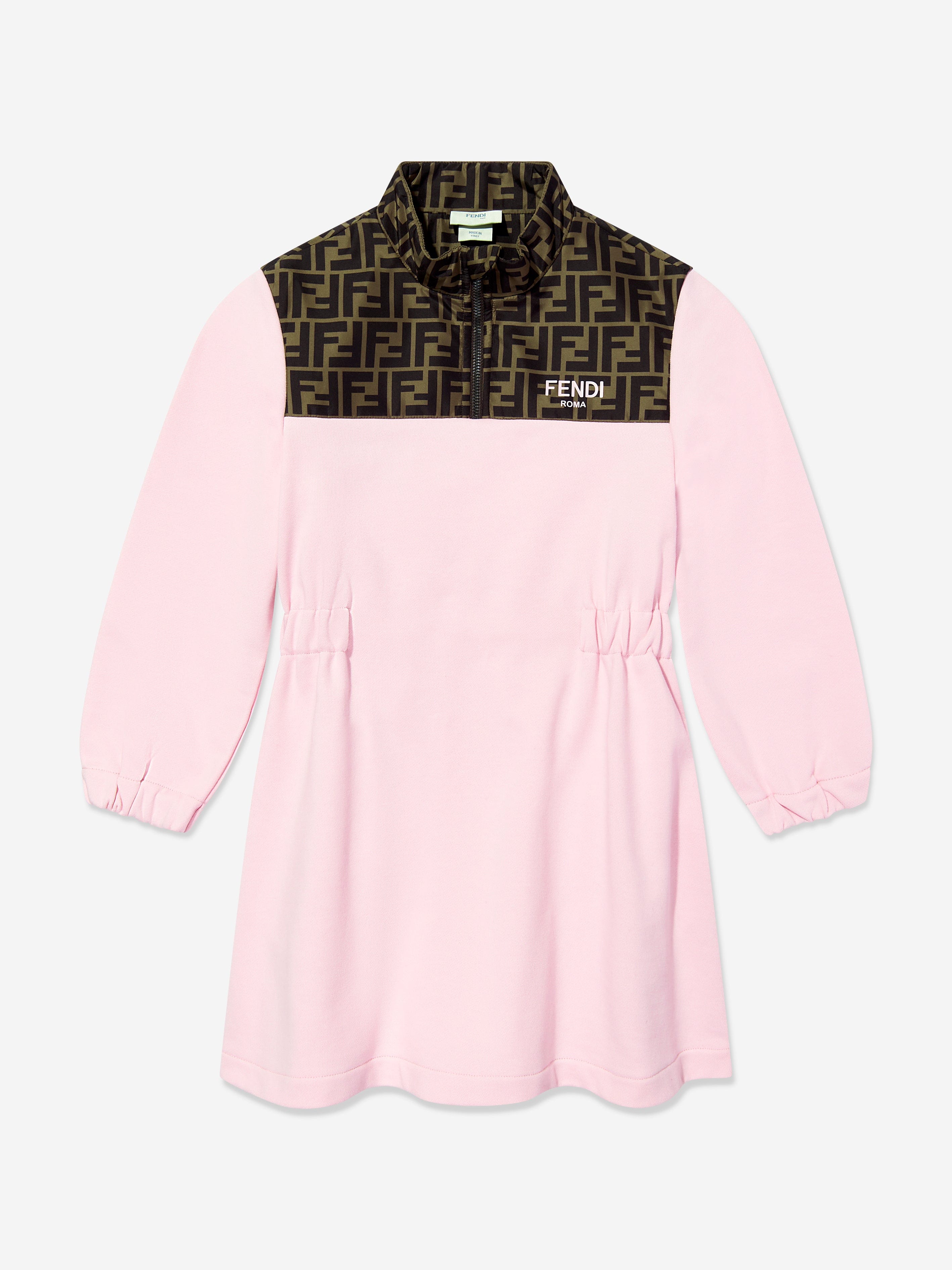 Fendi Girls FF Logo Dress in Pink
