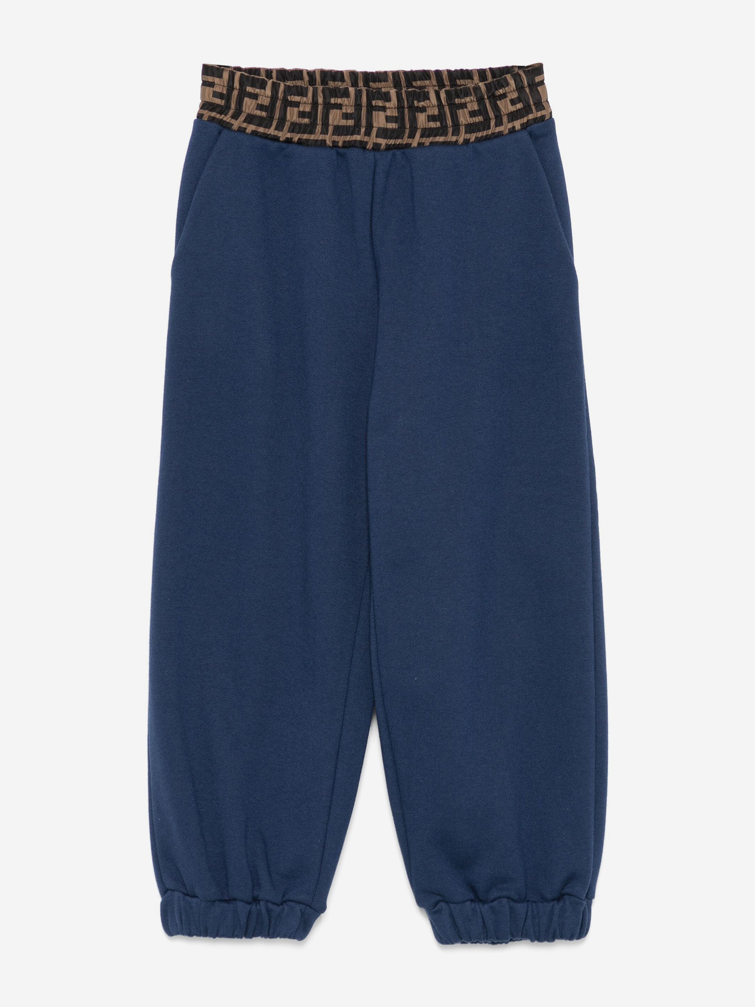 Fendi Kids Logo Joggers in Navy