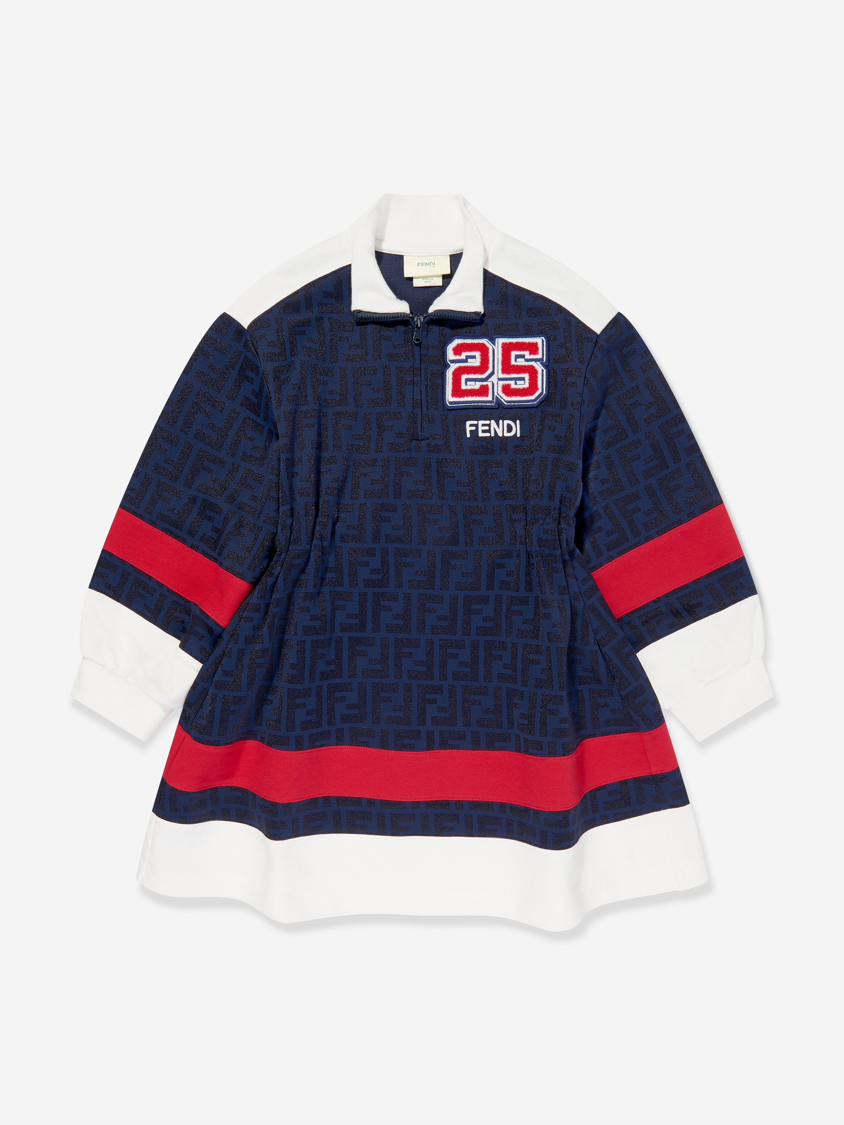 Fendi Girls FF Technical Sweater Dress in Navy 14 Yrs