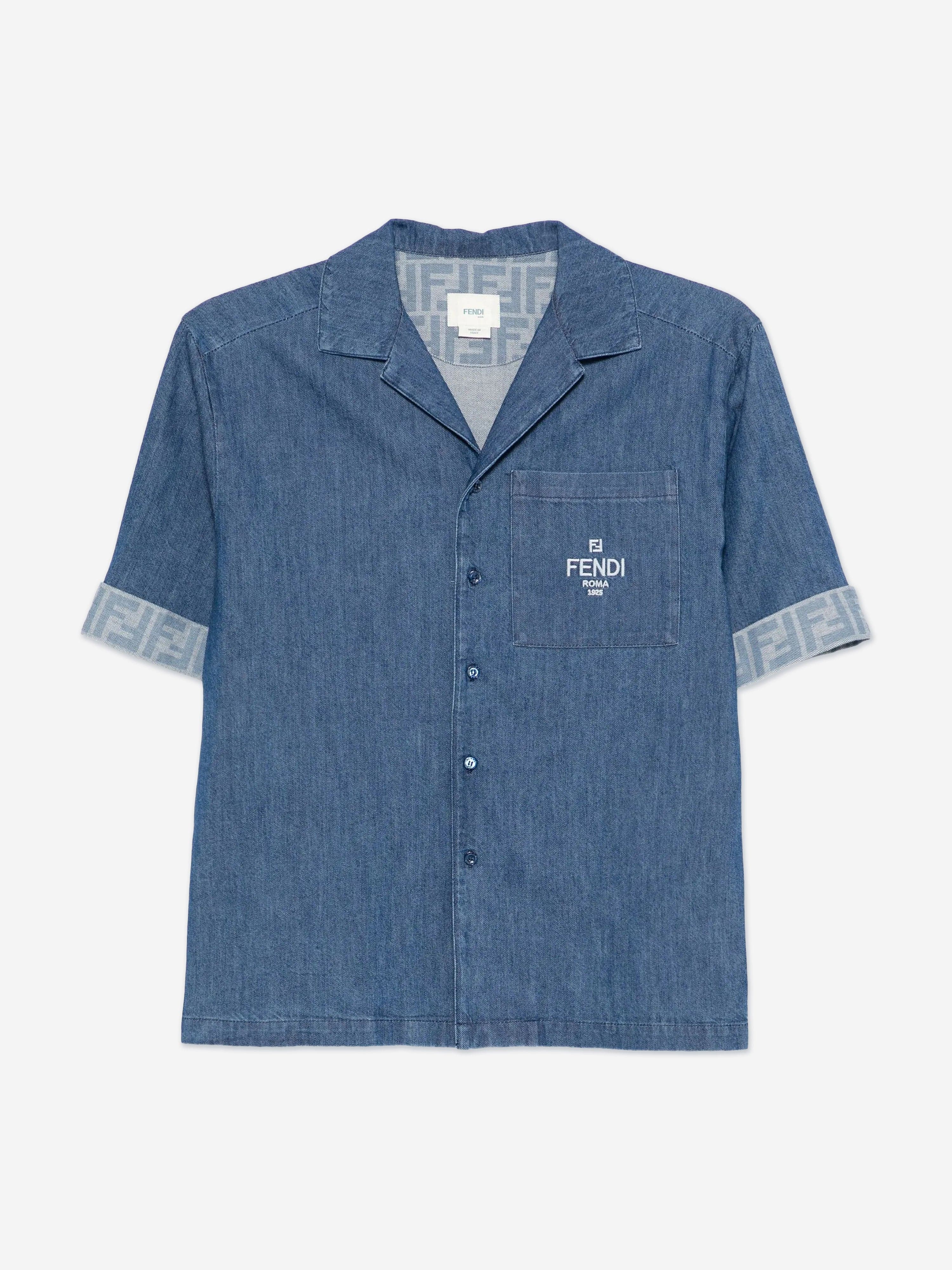Fendi Boys FF Light Denim Shirt | Childsplay Clothing