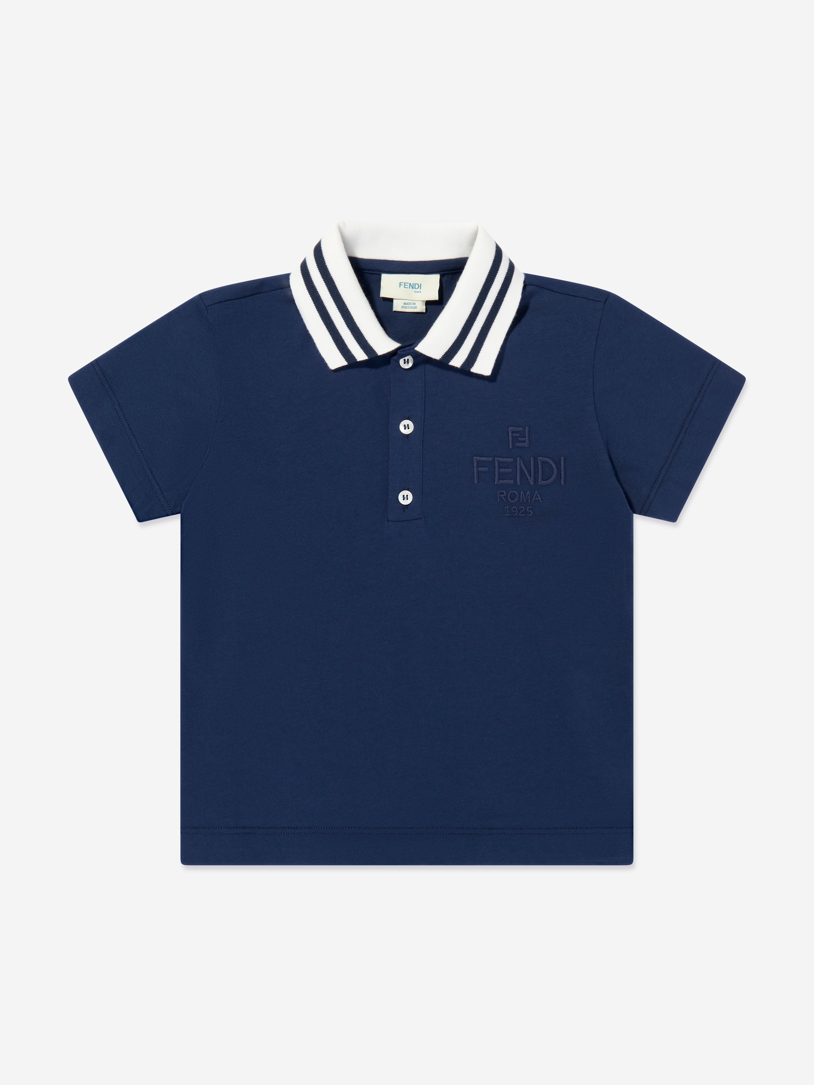 Fendi Kids Fendi Boys Jersey Polo Shirt in Navy Childsplay Clothing