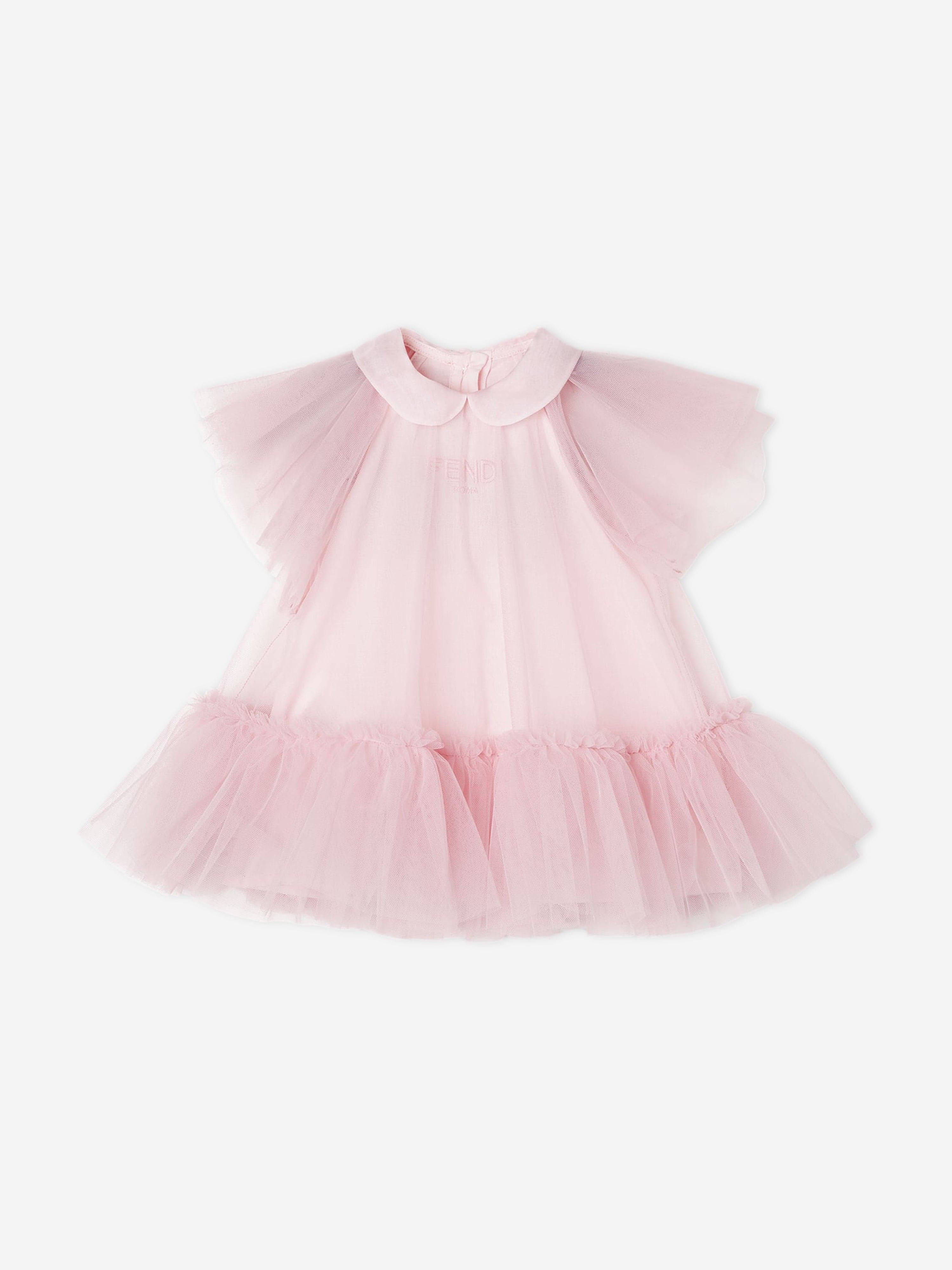 Fendi Baby Girls Tulle Dress in Pink