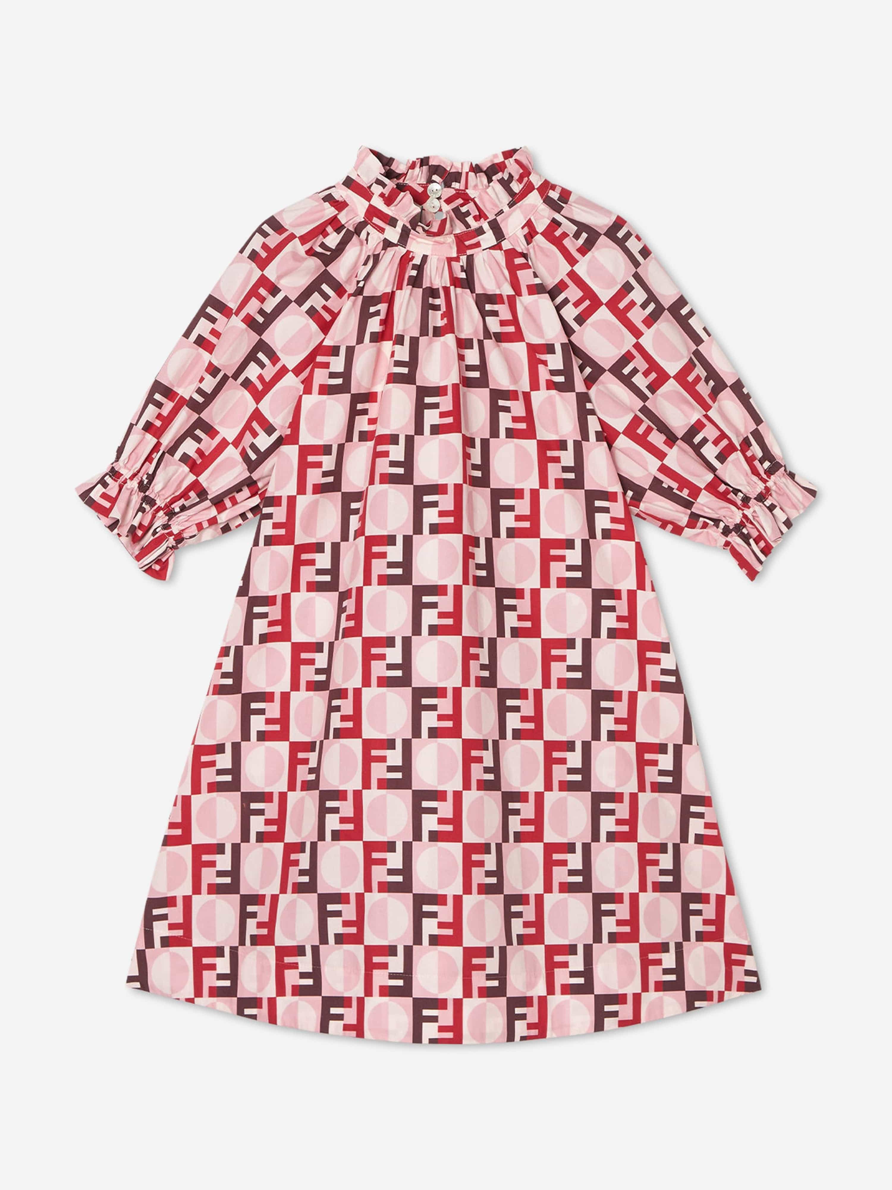 Fendi Girls FF Logo Dress in Pink 12 Yrs Fendi Girls FF Logo Dress in Pink 12 Yrs