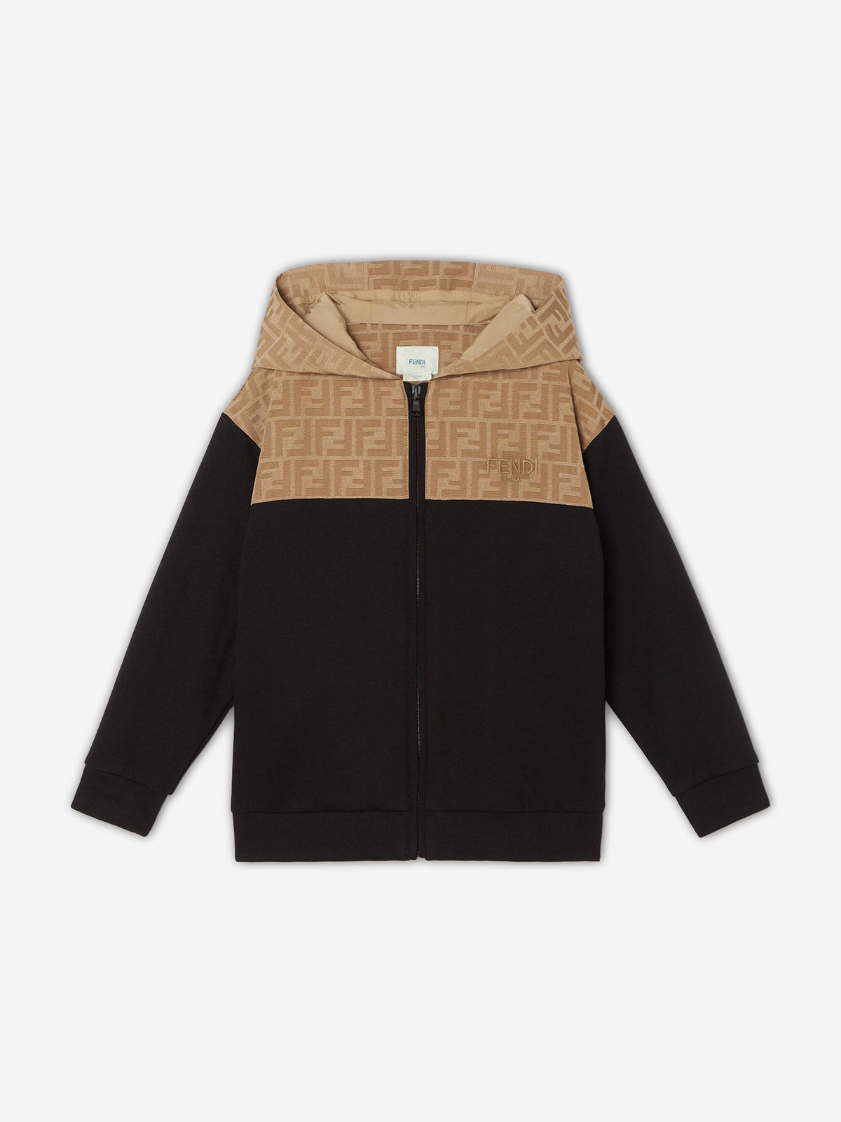 Fendi Kids FF Logo Zip Up Top in Black | Childsplay Clothing