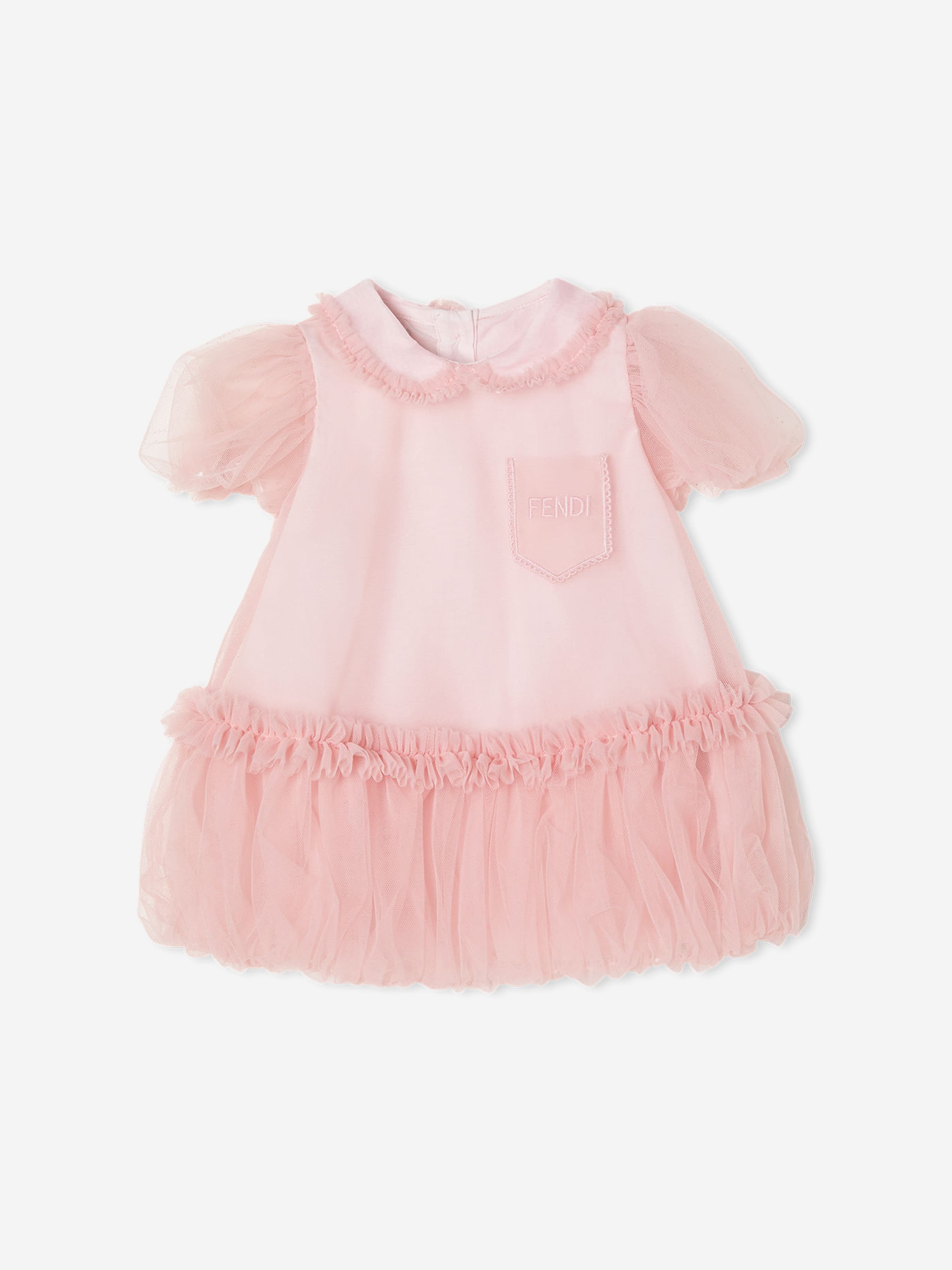 Fendi Baby Girls Tulle Dress in Pink 18 months Multicoloured
