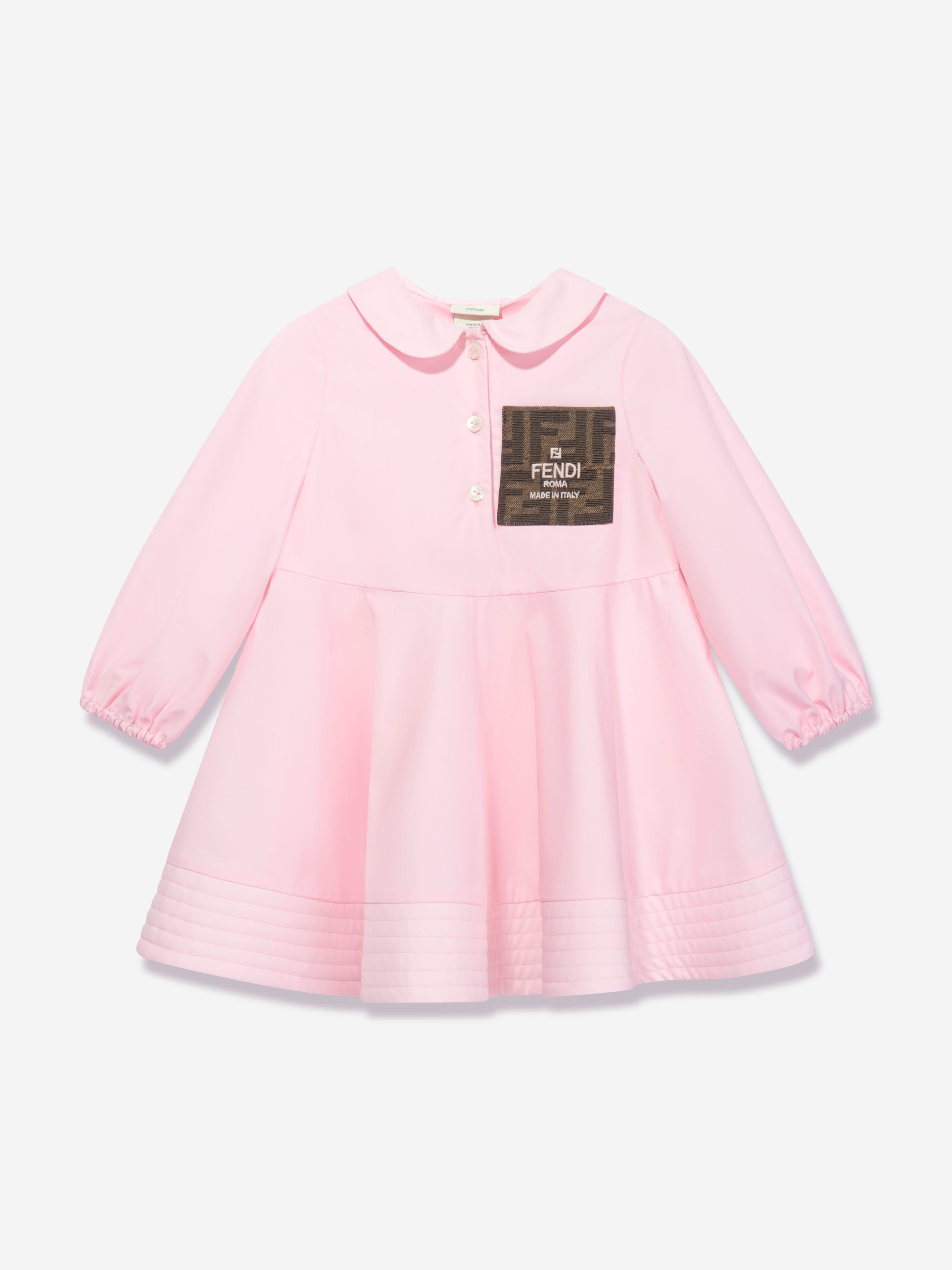 Fendi Baby Girls FF Logo Shirt Dress in Pink | Childsplay Clothing