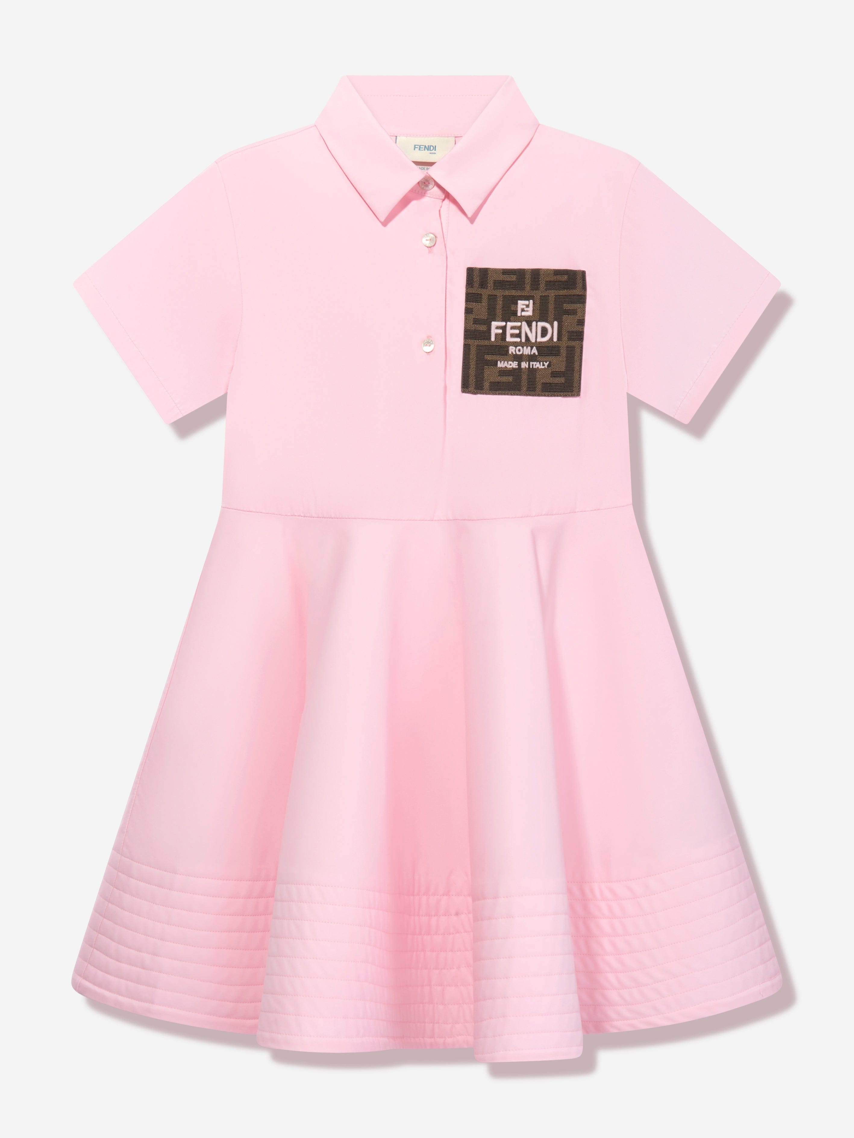 Fendi Girls FF Logo Shirt Dress in Pink | Childsplay Clothing