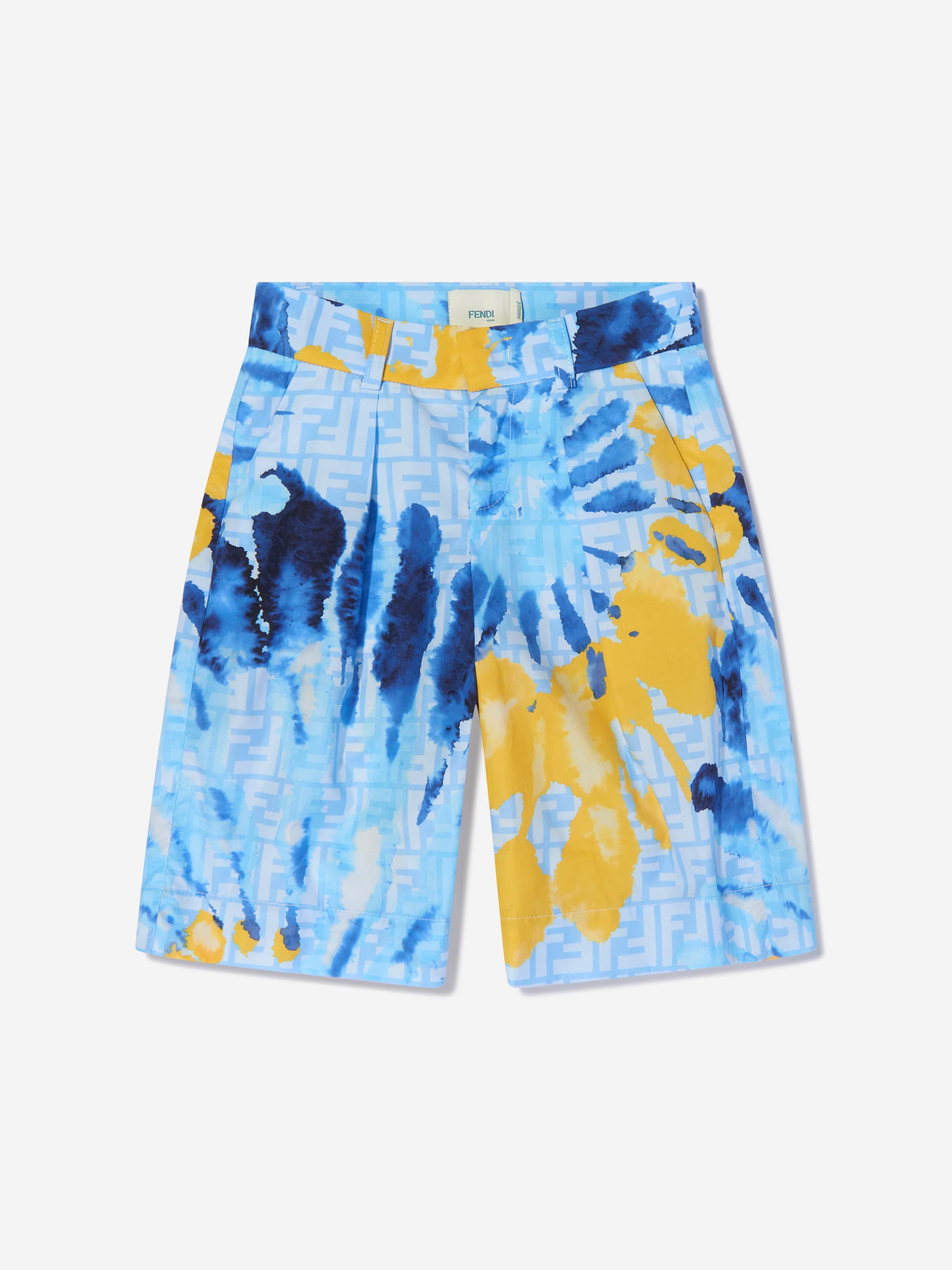 Fendi Boys Tie Dye Shorts in Blue | Childsplay Clothing