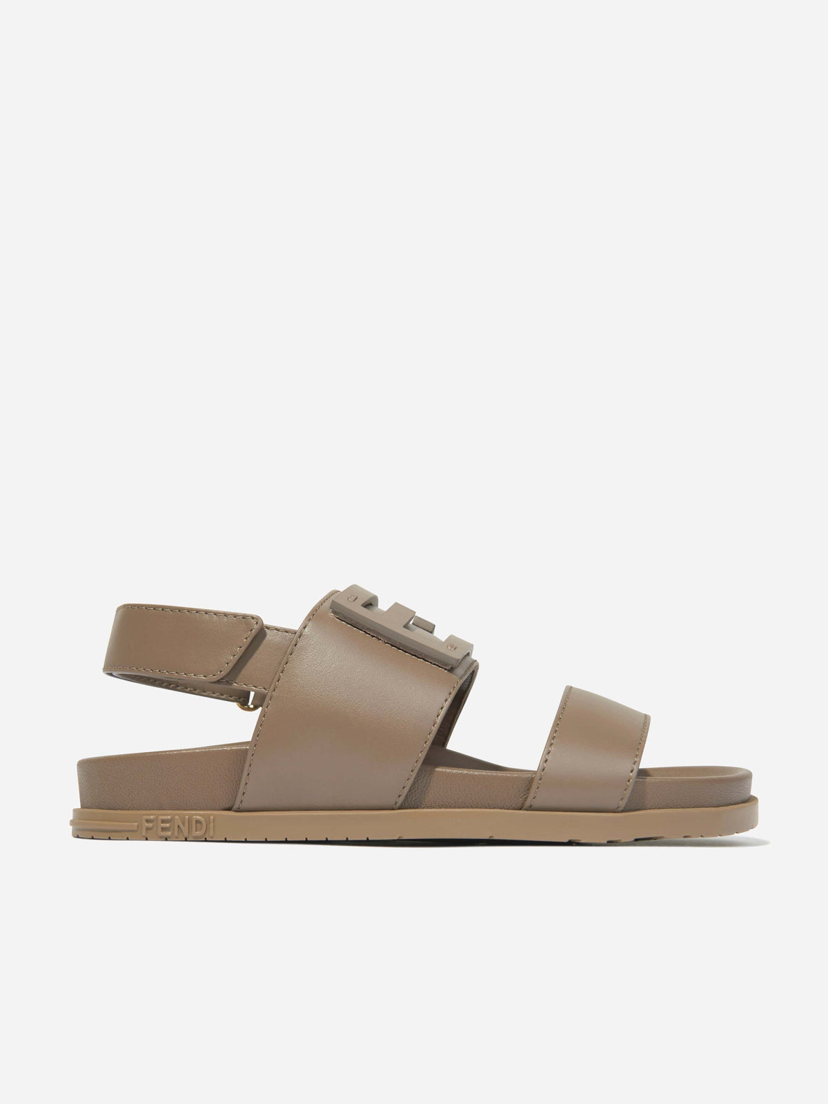 Fendi Kids Leather FF Logo Sandals in Beige | Childsplay  display picture 3