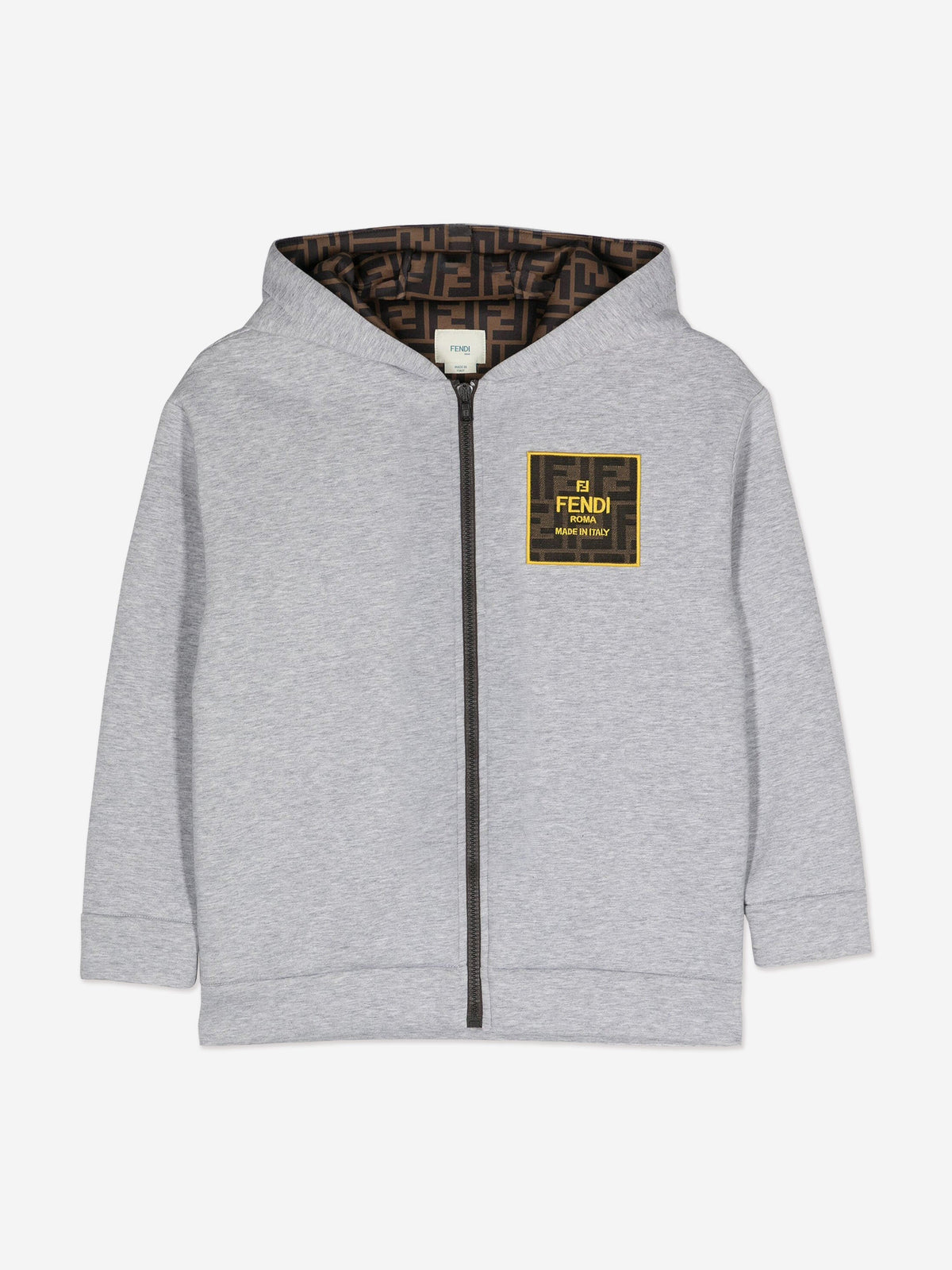 Fendi Kids FF Logo Zip Up Top in Grey | Childsplay Clothing