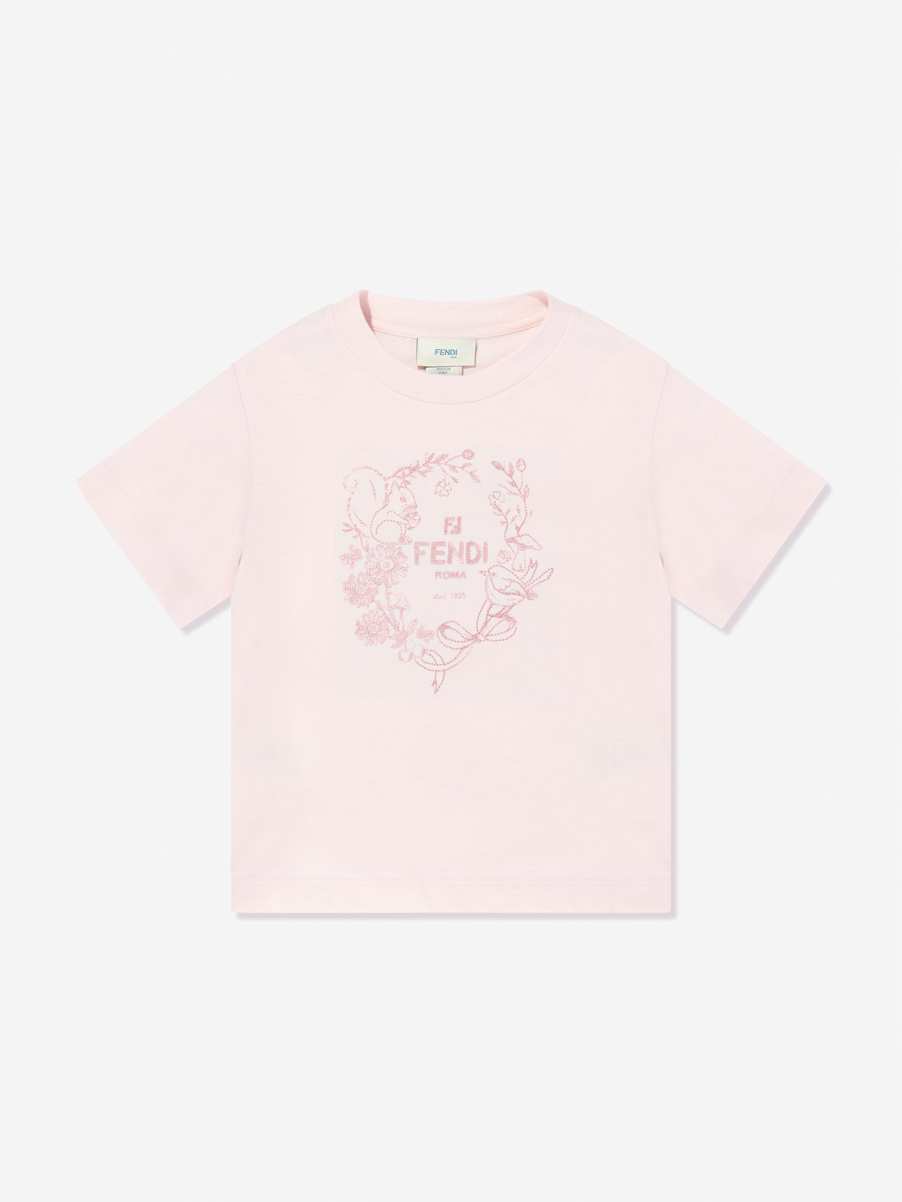 Fendi Girls Logo T-Shirt in Pink | Childsplay Clothing