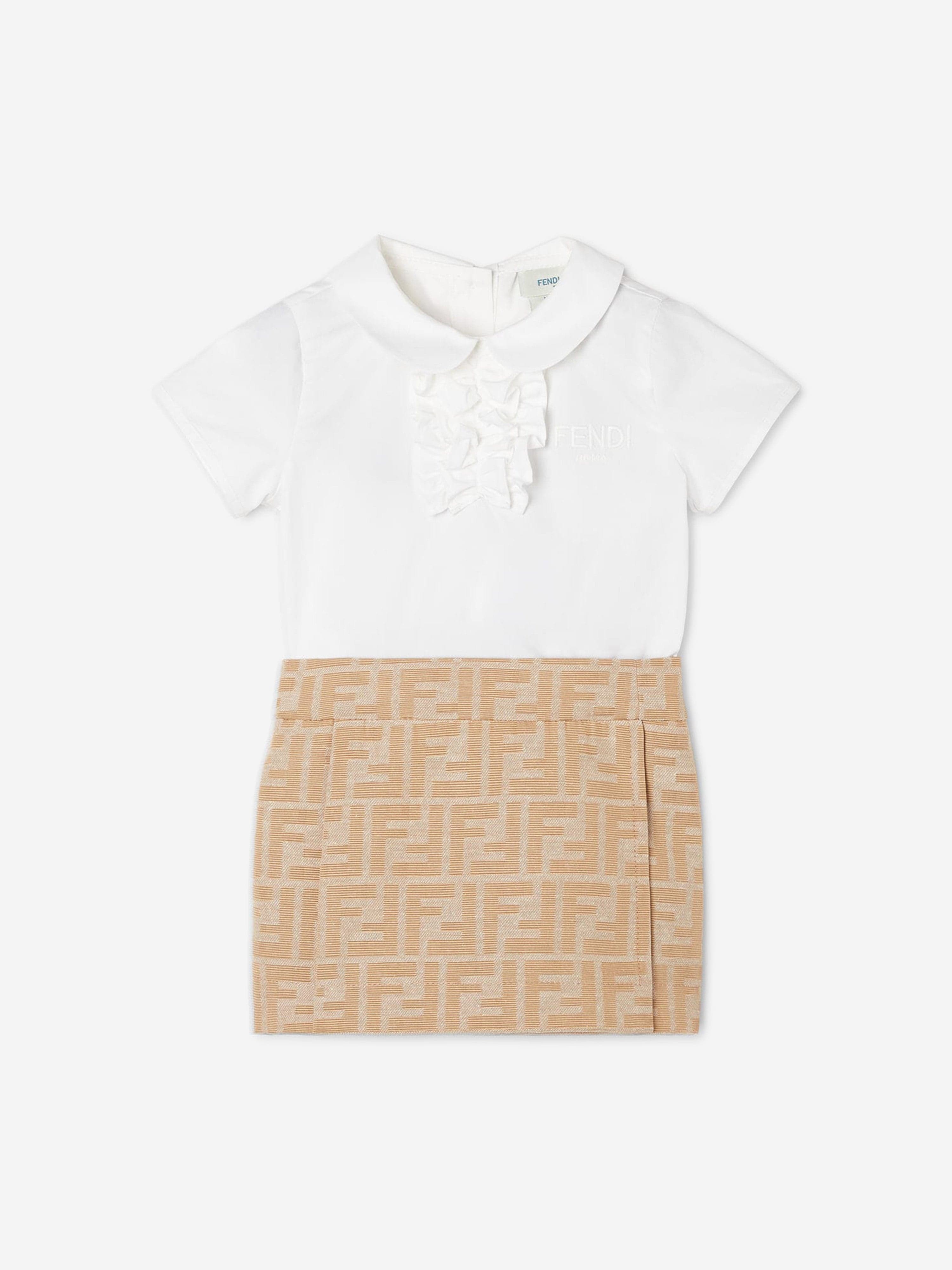 fendi white shirt dress Fendi Off-shoulder linen shirt dress Fendi