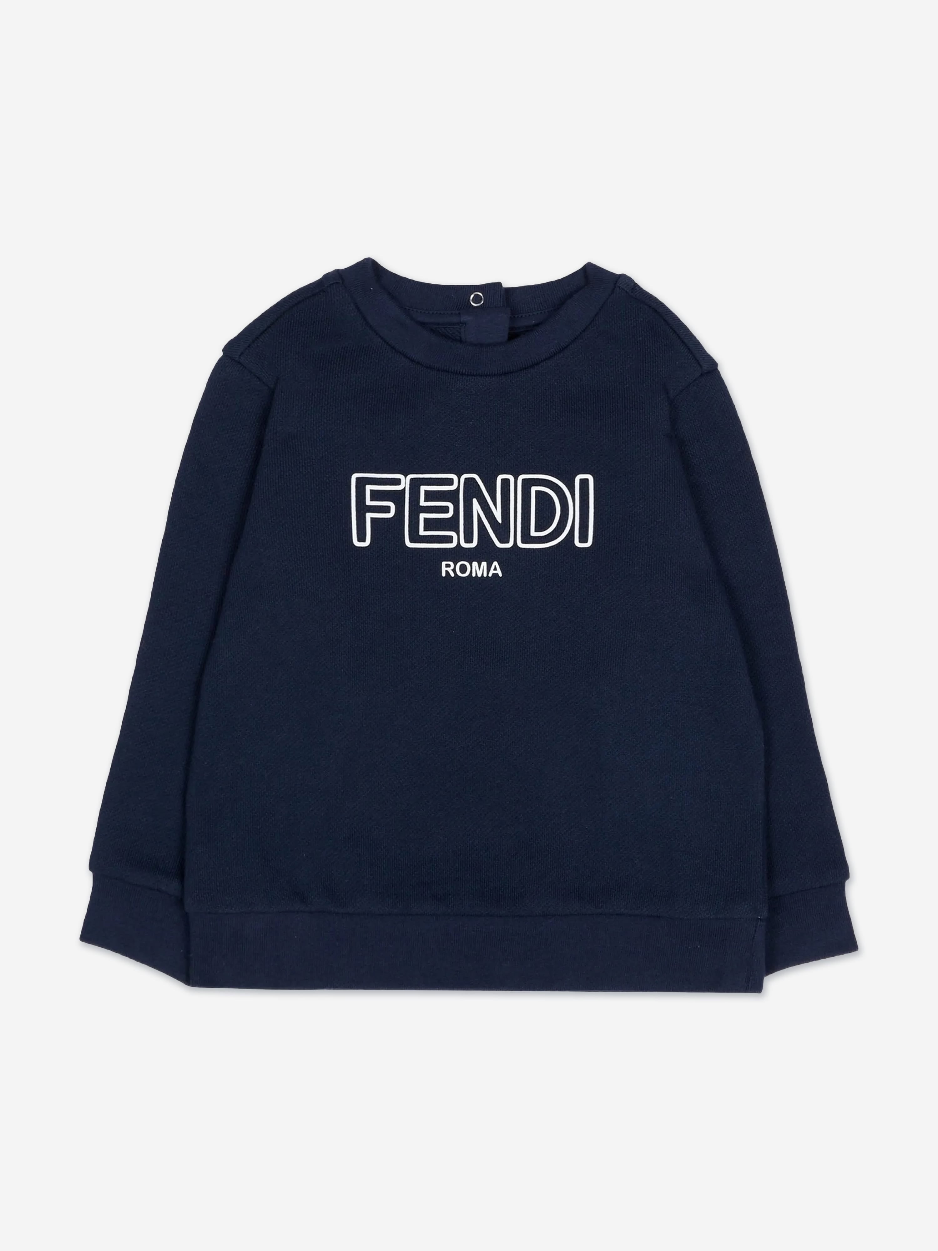 Fendi Baby Boys Logo Sweatshirt in Navy | Childsplay Clothing