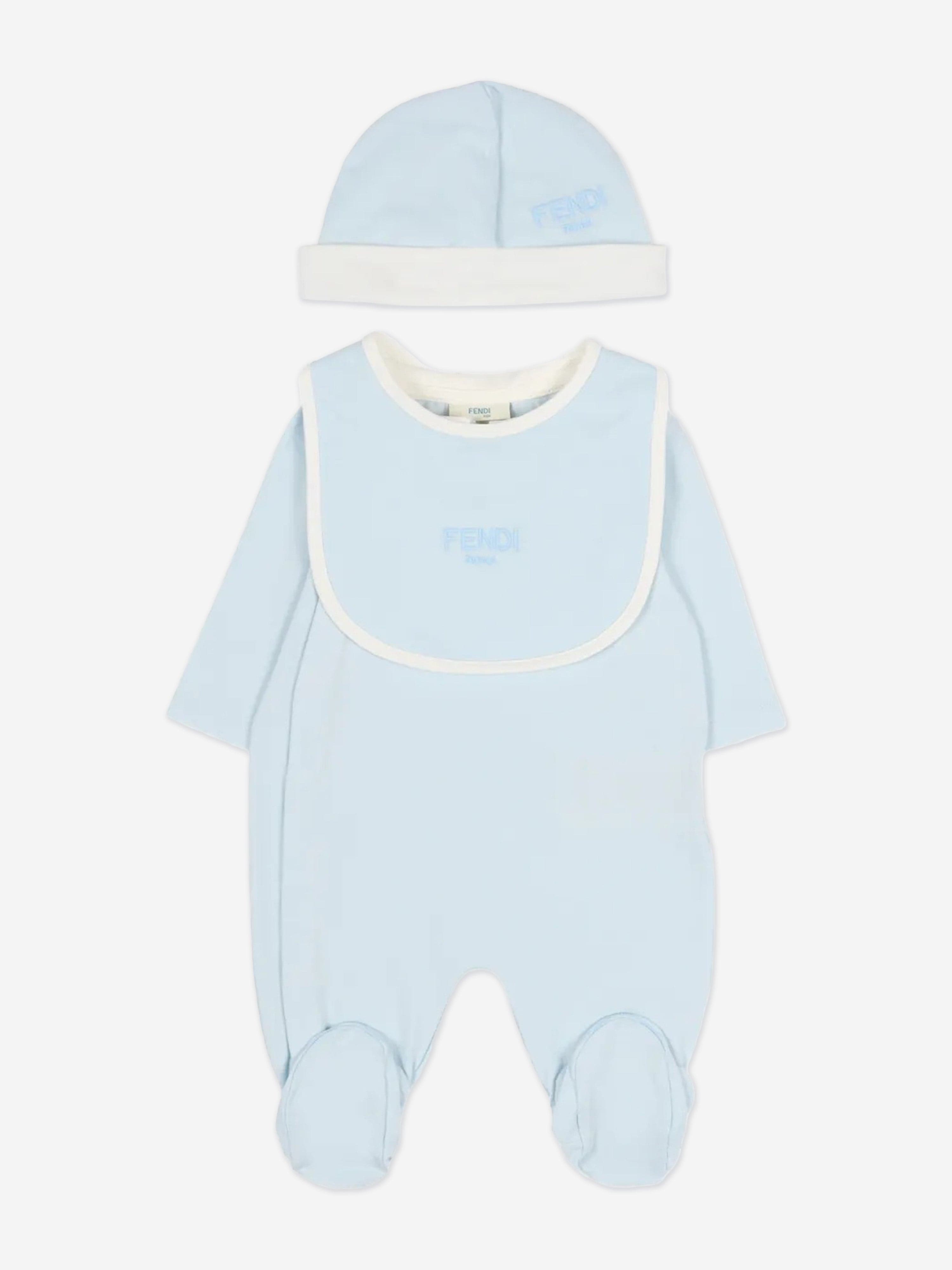 Fendi Baby Boys Logo Babygrow Set in Blue | Childsplay Clothing