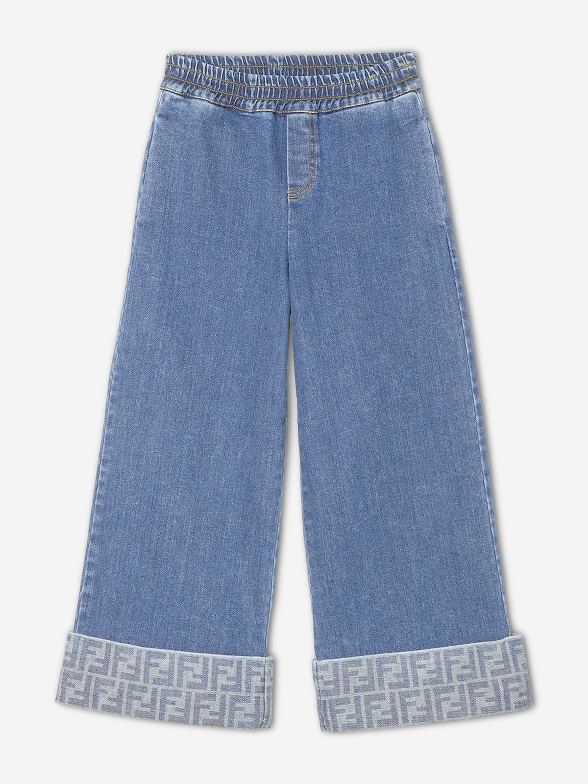 Fendi Girls Wide Leg Jeans in Blue | Childsplay Clothing