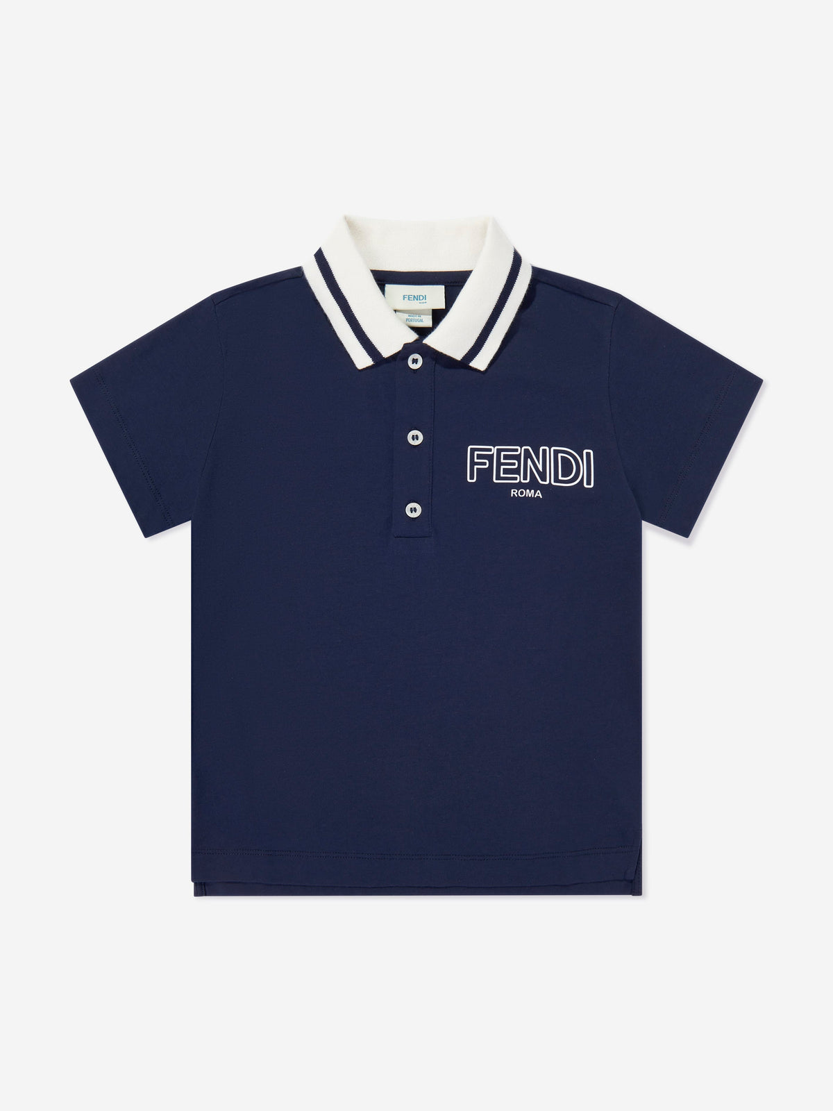 Fendi Boys Logo Polo Shirt in Navy | Childsplay Clothing