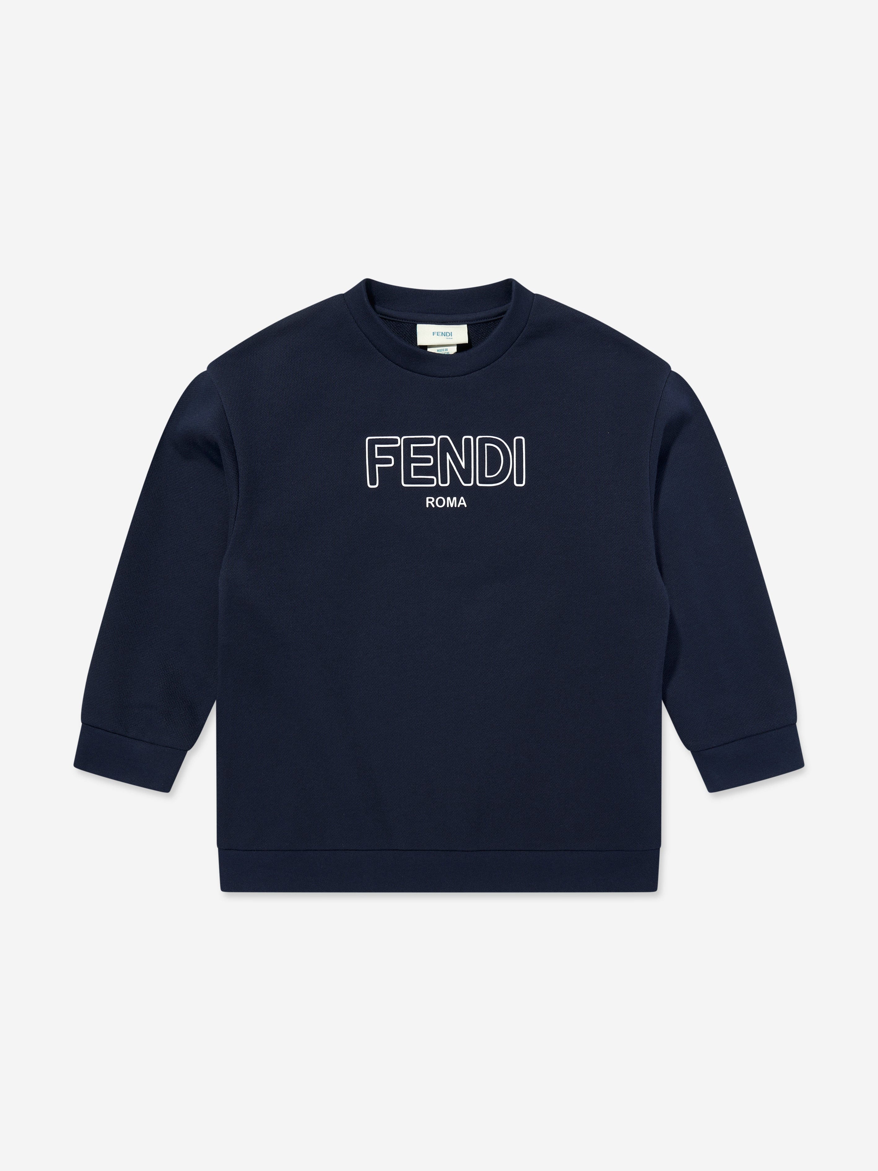 Fendi Boys Logo Sweatshirt in Navy | Childsplay Clothing