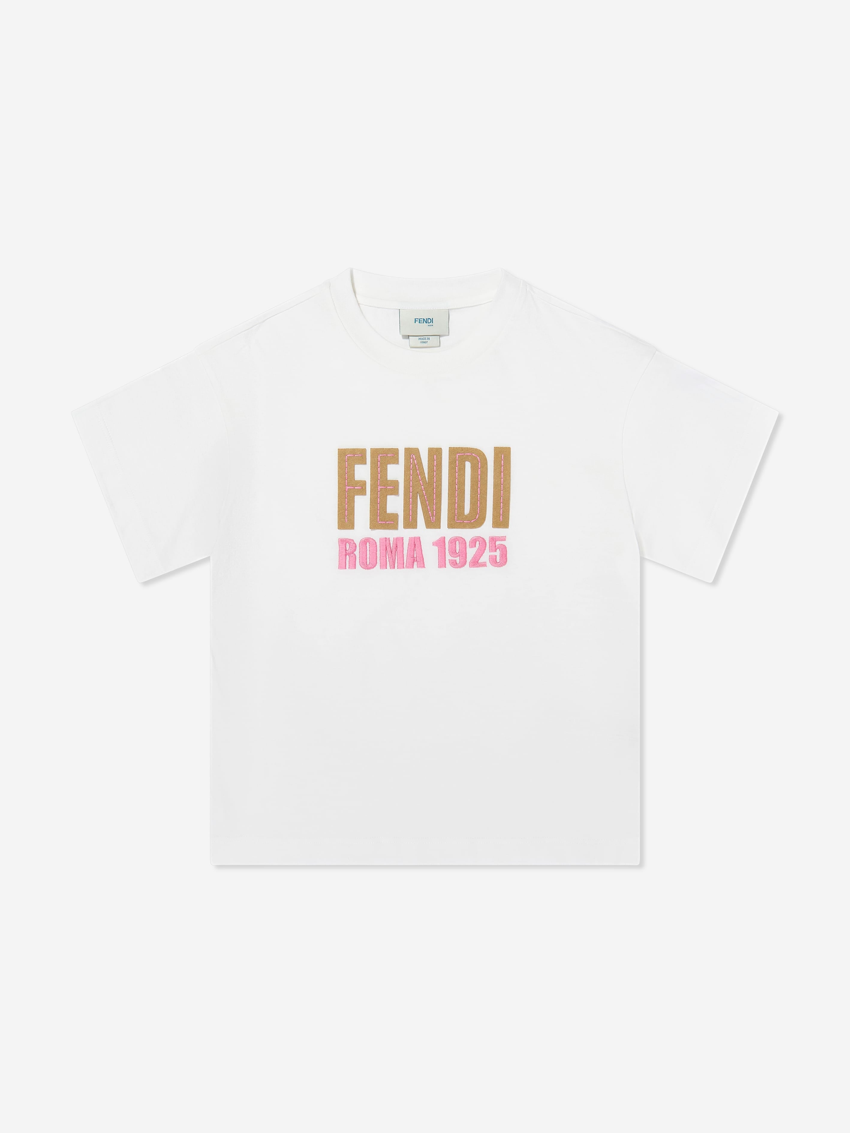Fendi Girls Logo T-Shirt in White