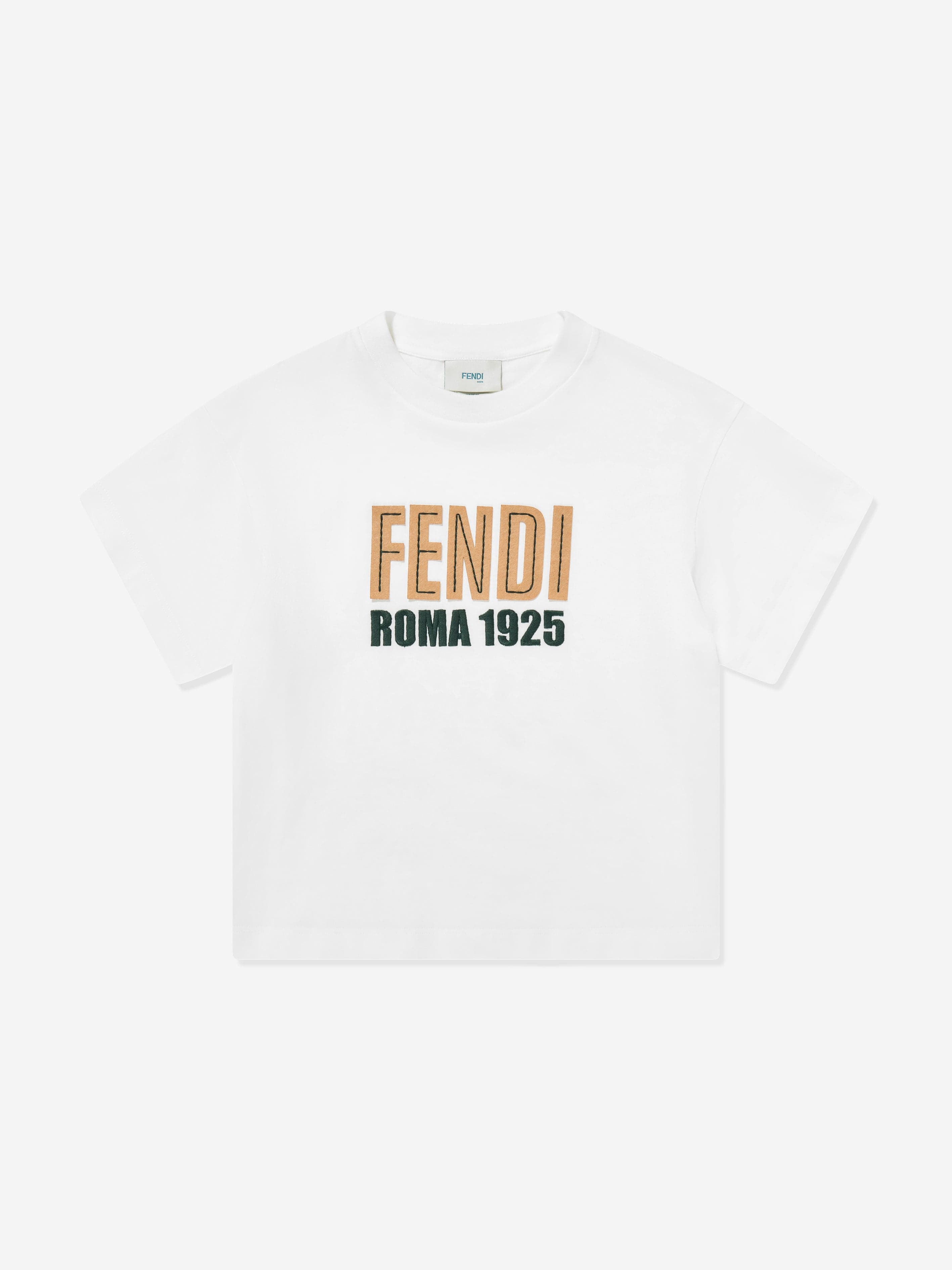 FENDI キッズ　キャラクター Tシャツ ホワイト　12歳 Fendi Kids Logo T-Shirt in White | Childsplay Clothing