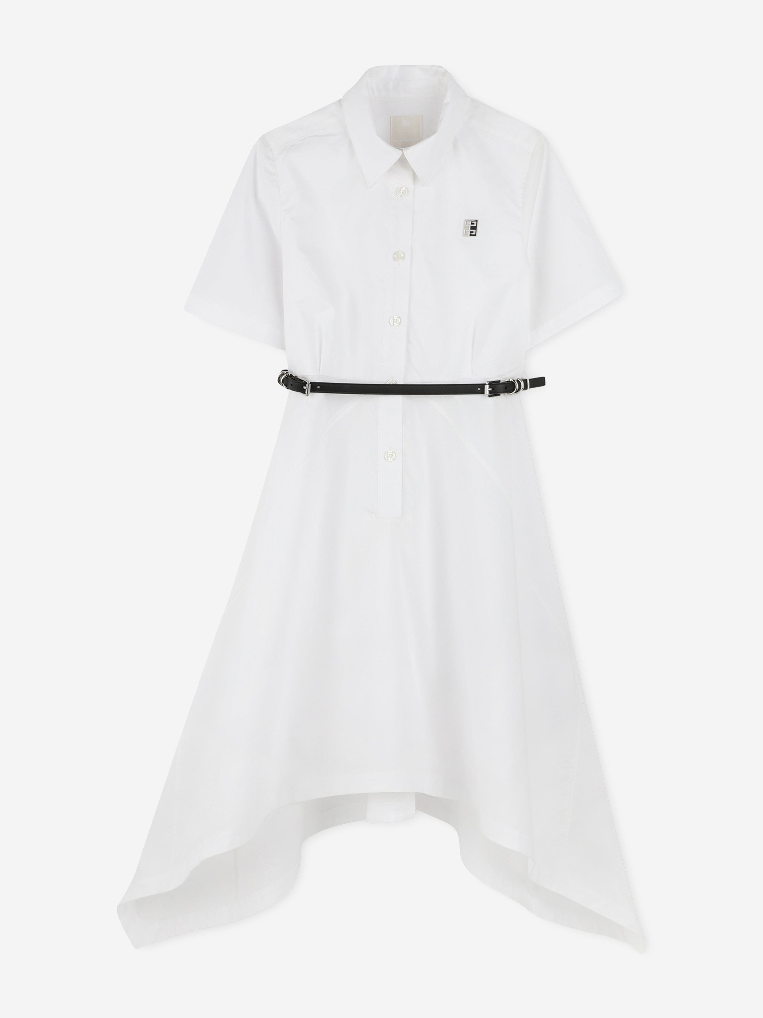 givenchy white shirt dress Givenchy Slashed Long Shirt Dress in White