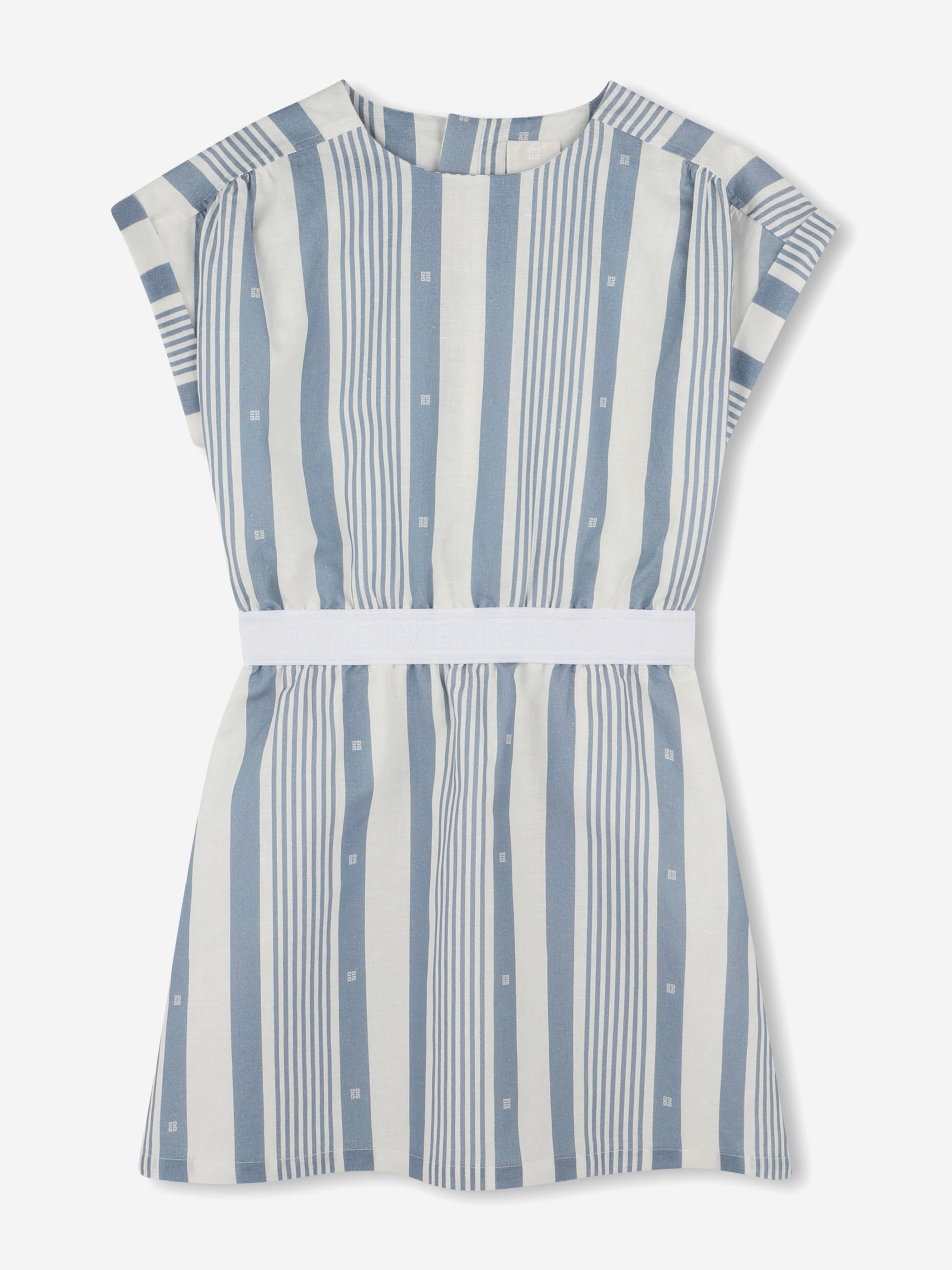 Givenchy Girls Striped Linen Dress in Blue Givenchy Girls Striped Linen Dress in Blue