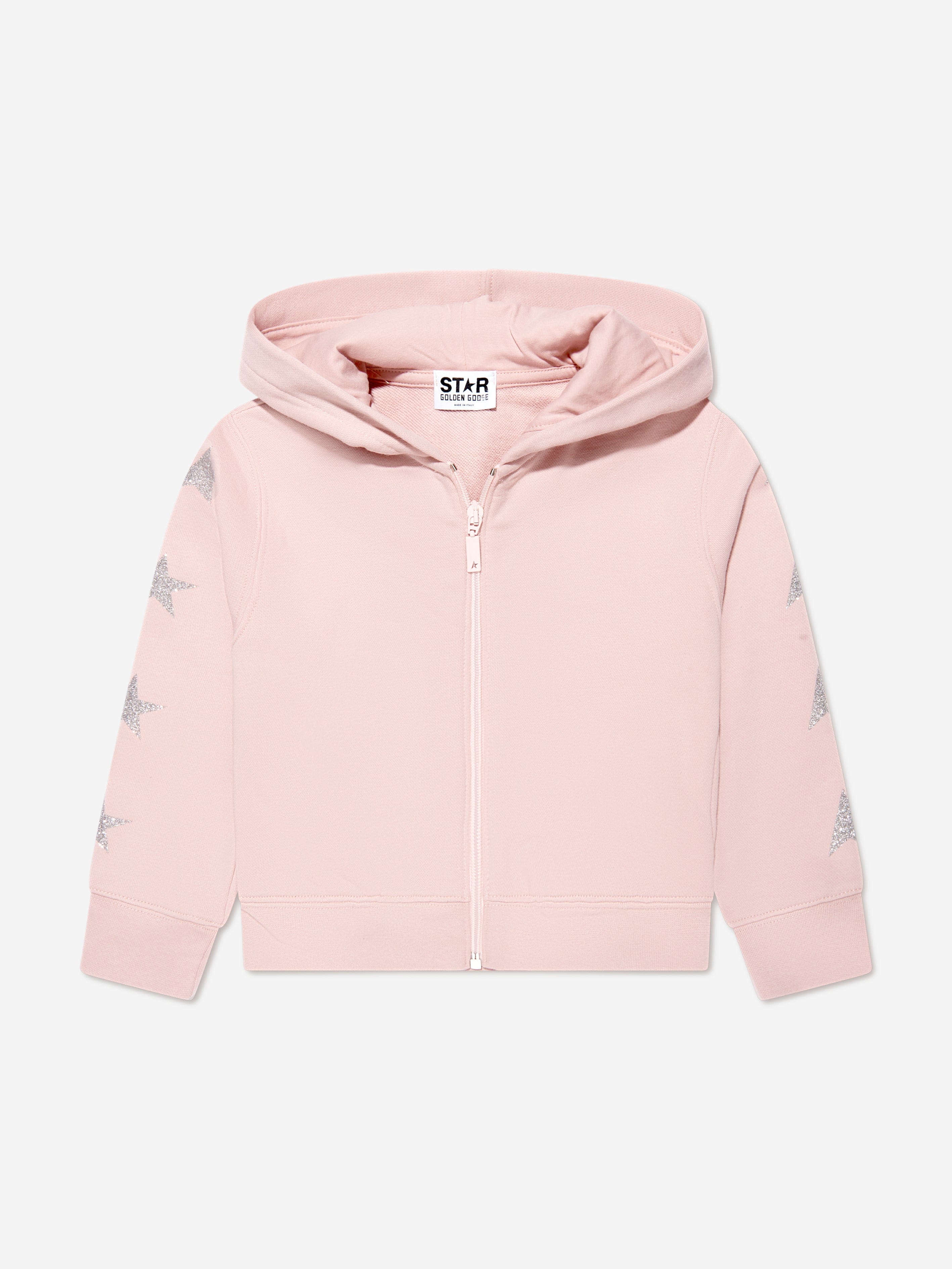 Golden Goose Kids Girls Glitter Star Zip Up Hoodie | Childsplay Clothing