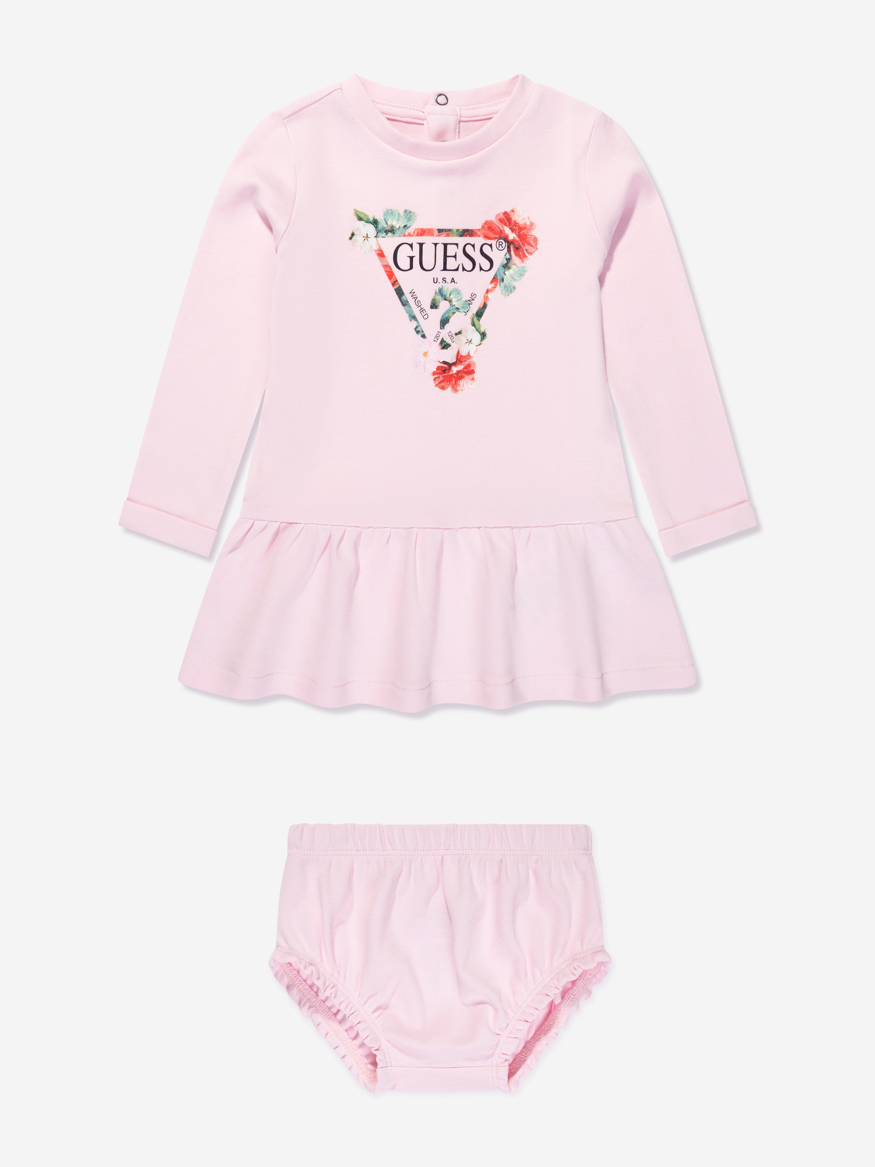 seksueel Vertrouwelijk Verniel Girls Interlock Dress With Knickers in Pink | Childsplay Clothing